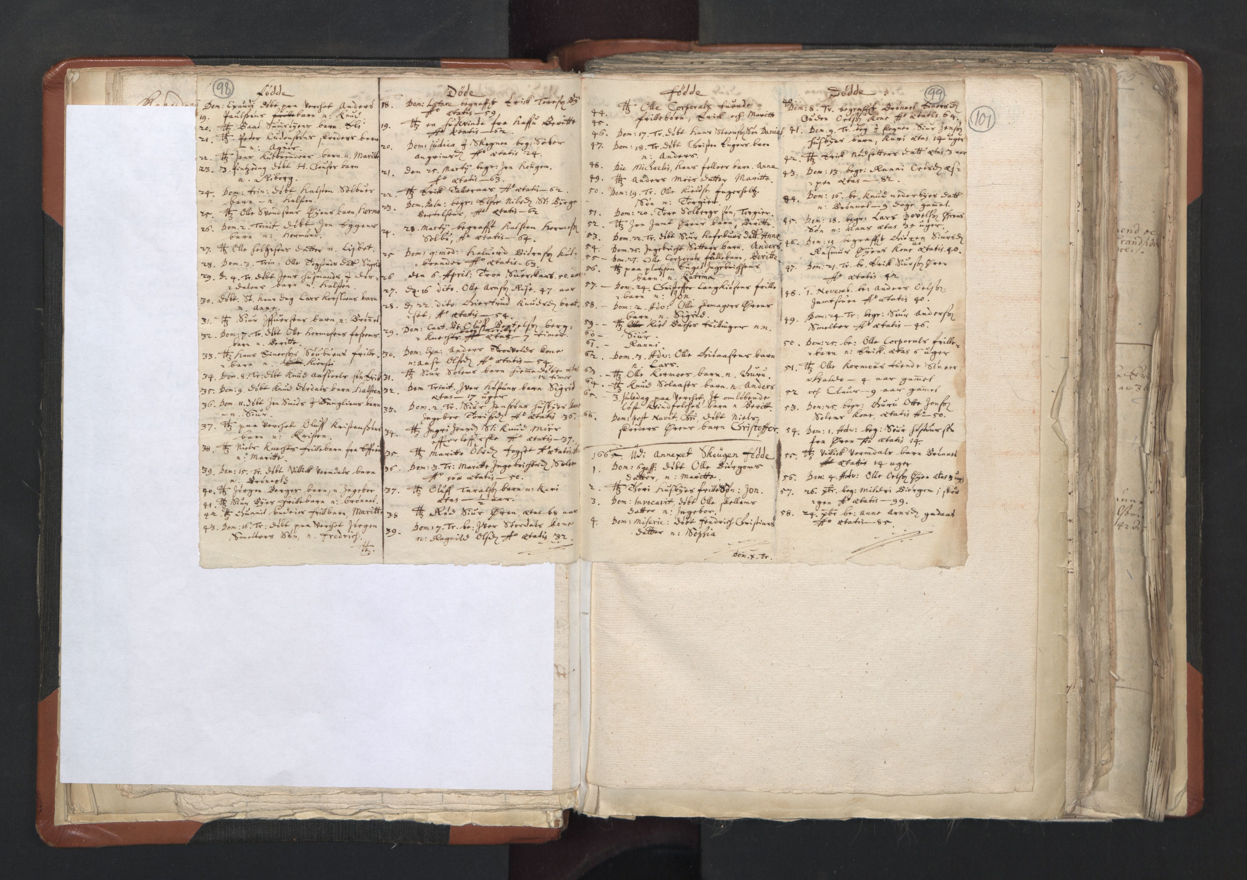 RA, Sogneprestenes manntall 1664-1666, nr. 31: Dalane prosti, 1664-1666, s. 98-99