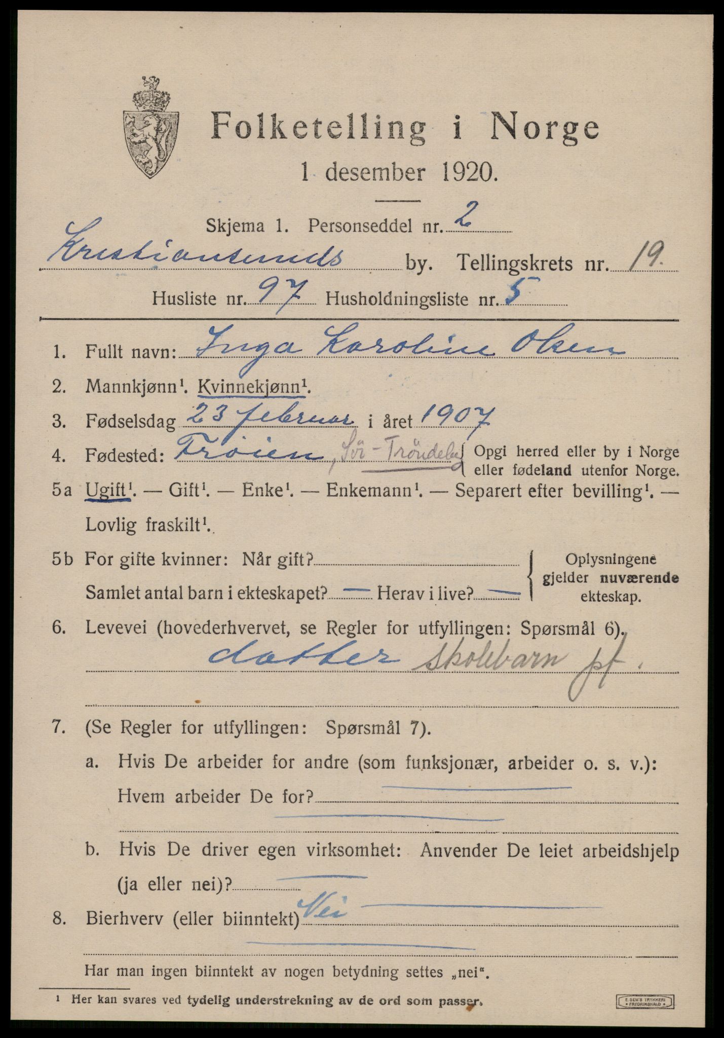 SAT, Folketelling 1920 for 1503 Kristiansund kjøpstad, 1920, s. 40429
