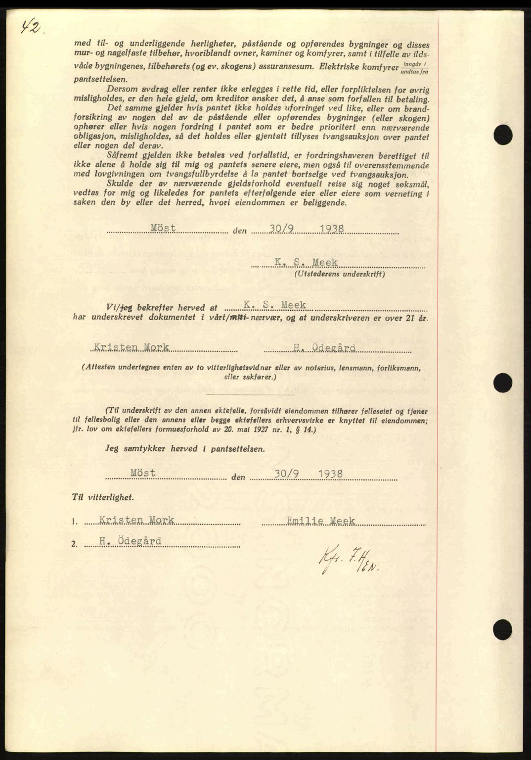 Nordmøre sorenskriveri, AV/SAT-A-4132/1/2/2Ca: Pantebok nr. B84, 1938-1939, Dagboknr: 2288/1938