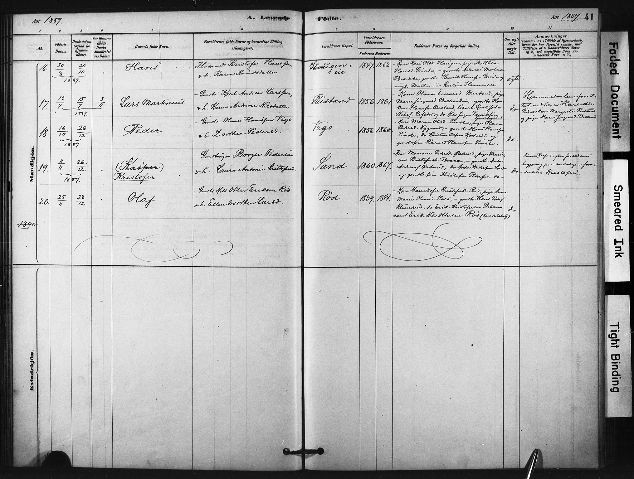 Fiskum kirkebøker, AV/SAKO-A-15/F/Fa/L0002: Ministerialbok nr. 2, 1878-1890, s. 41