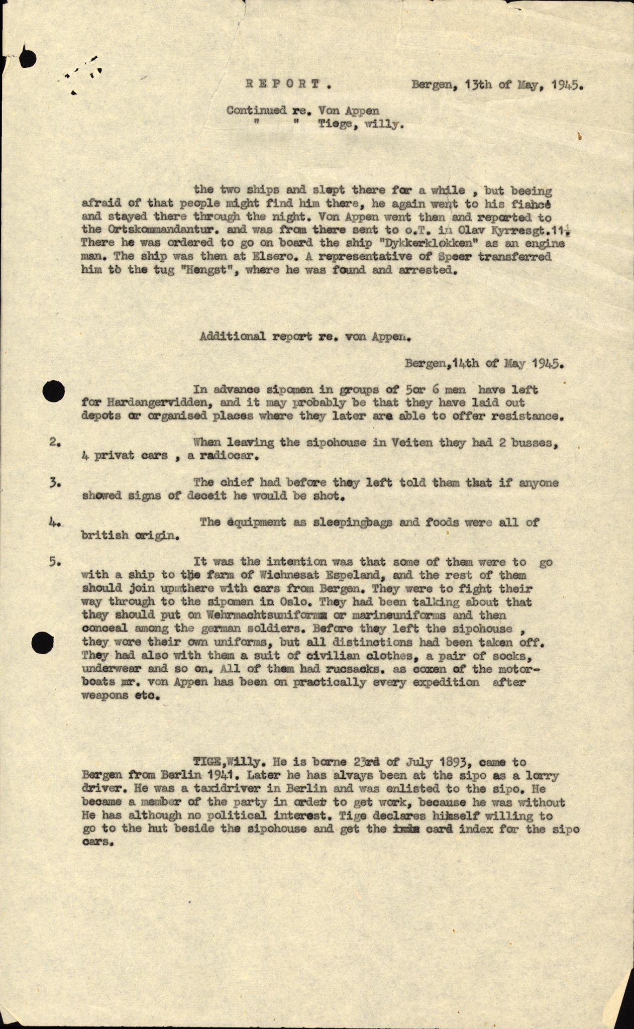 Forsvaret, Forsvarets overkommando II, RA/RAFA-3915/D/Db/L0001: CI Questionaires. Tyske okkupasjonsstyrker i Norge. Tyskere., 1945-1946, s. 276