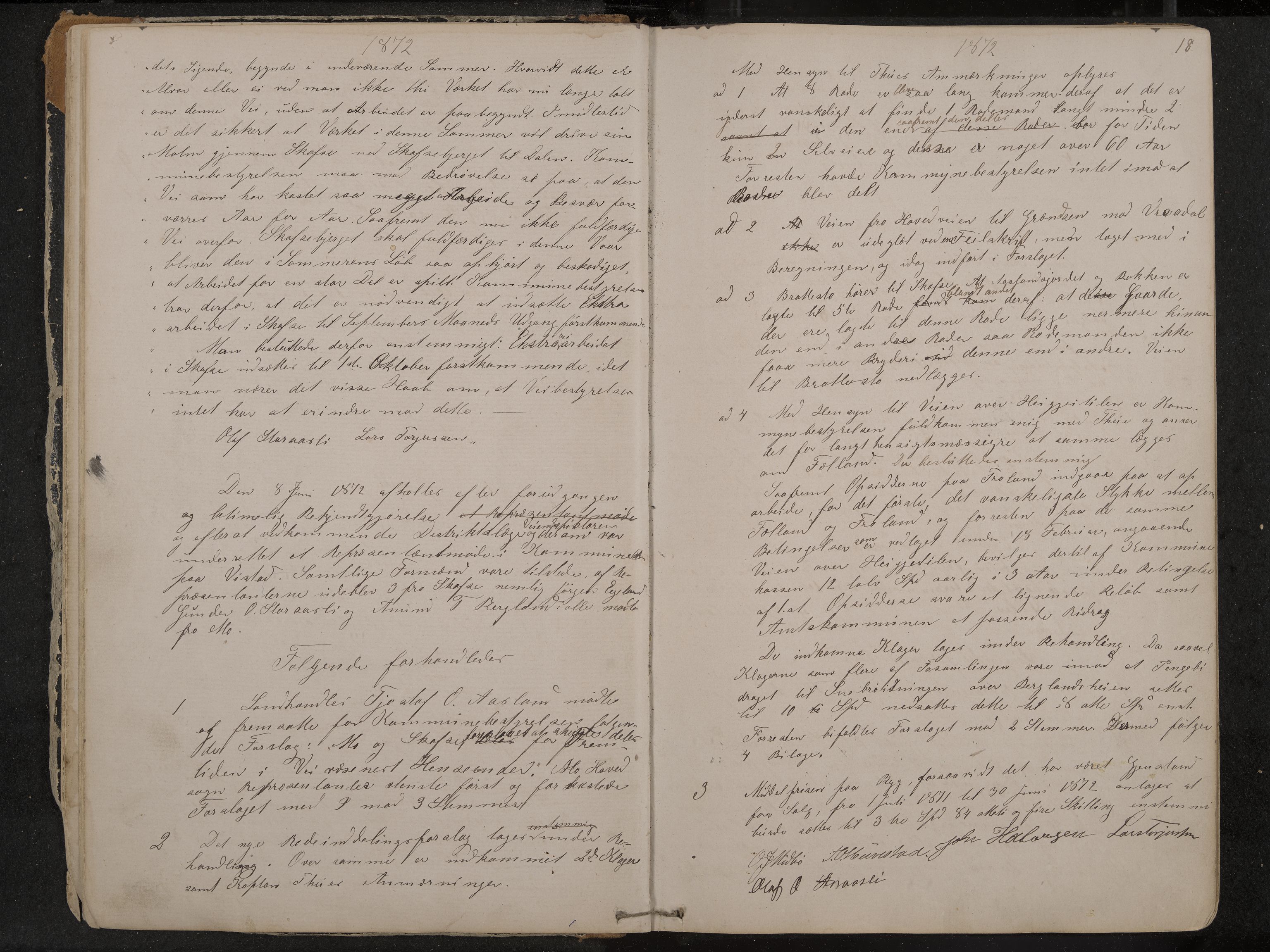 Mo formannskap og sentraladministrasjon, IKAK/0832021/A/L0002: Møtebok, 1869-1886, s. 18