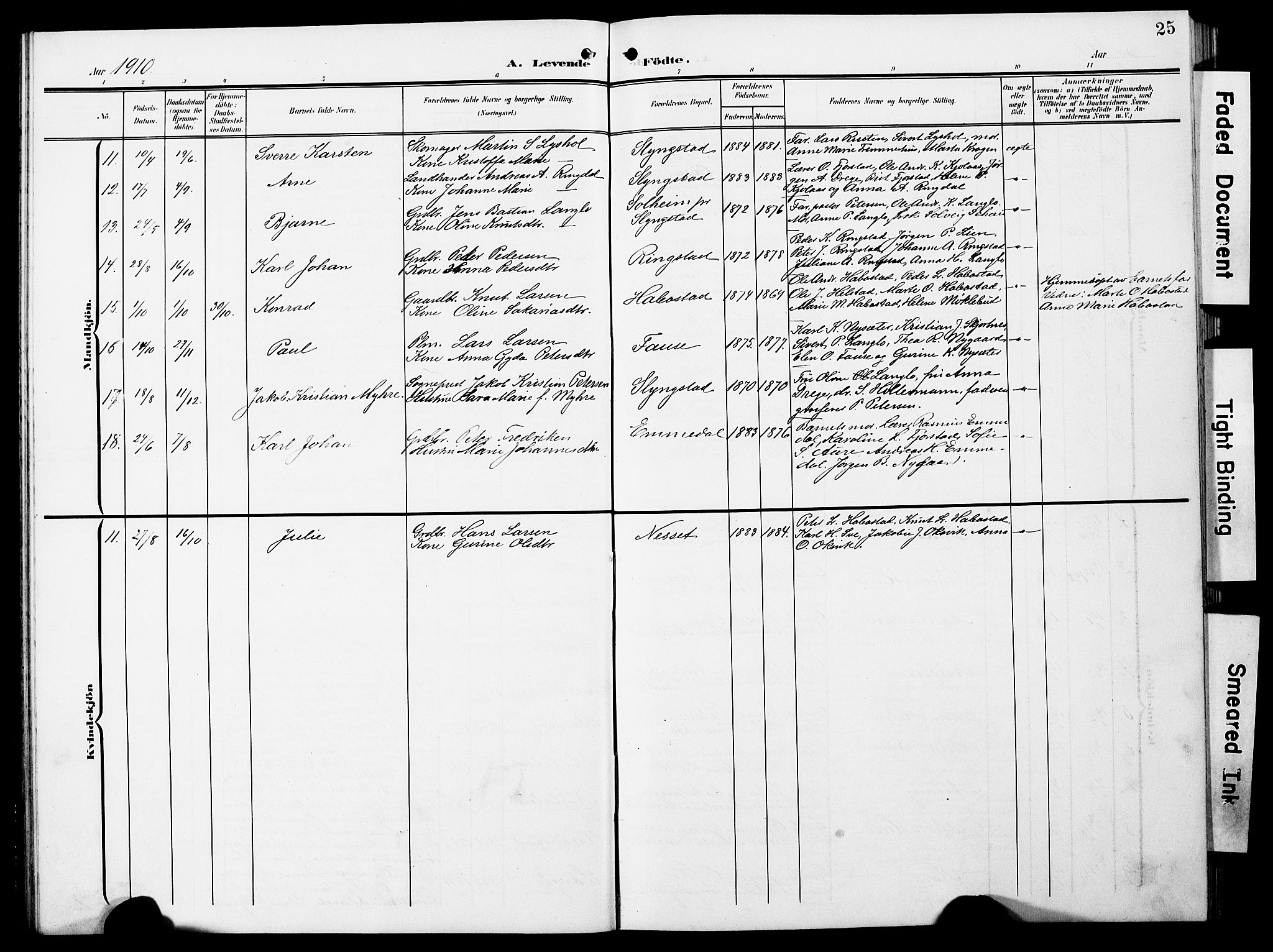 Ministerialprotokoller, klokkerbøker og fødselsregistre - Møre og Romsdal, SAT/A-1454/520/L0293: Klokkerbok nr. 520C05, 1902-1923, s. 25