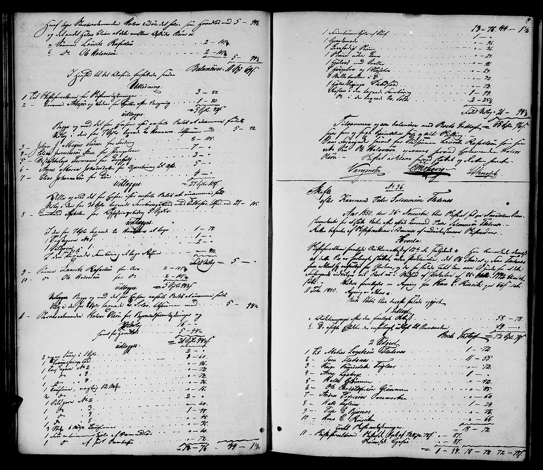 Namdal sorenskriveri, AV/SAT-A-4133/1/3/3A/L0043: Skifteprotokoll nr. 5, 1850-1858, s. 19