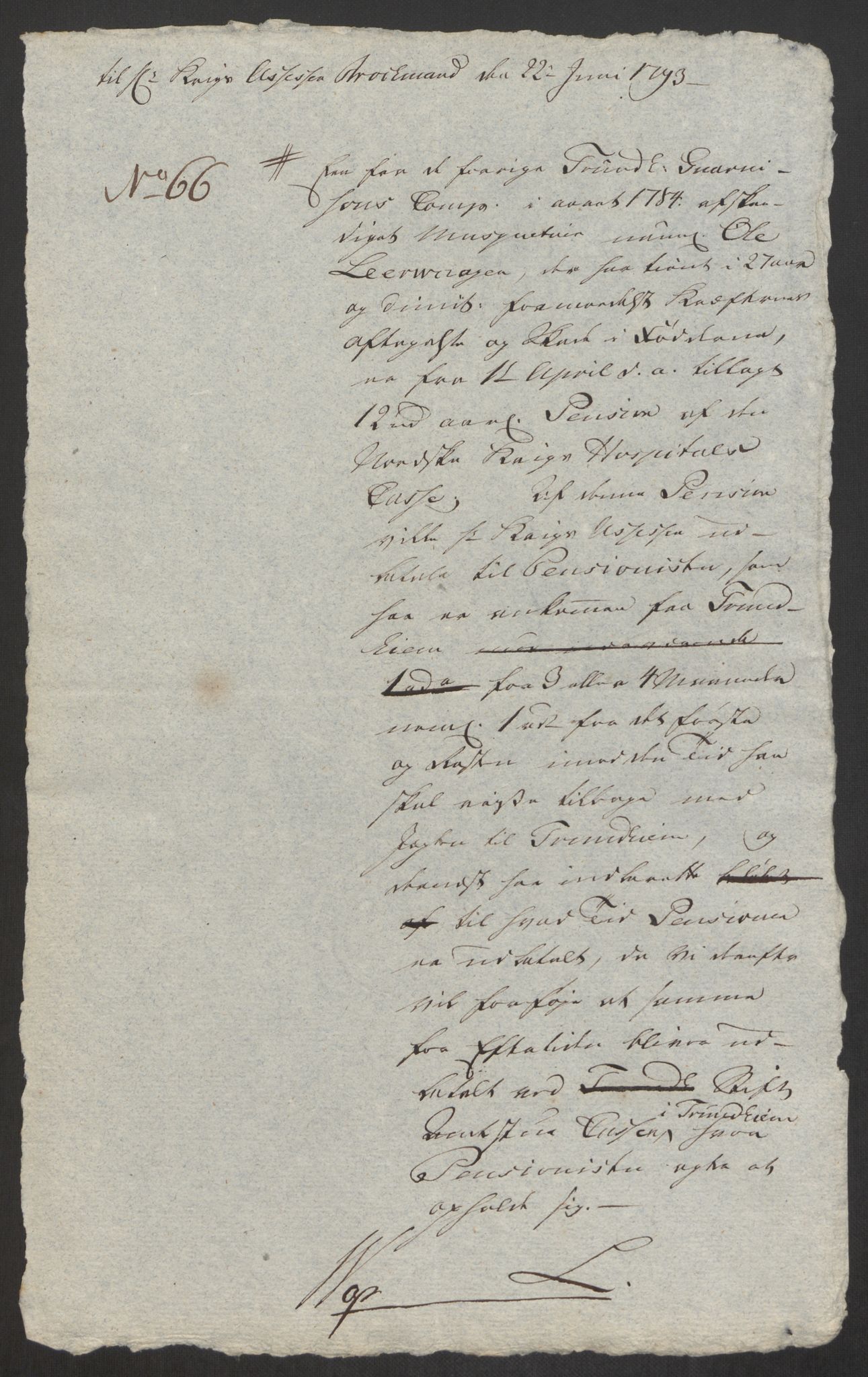 Forsvaret, Den norske kvesthuskasse/krigshospitalkasse, AV/RA-RAFA-1887/F/Fa/L0008: Konsepter, 1790-1793, s. 1127