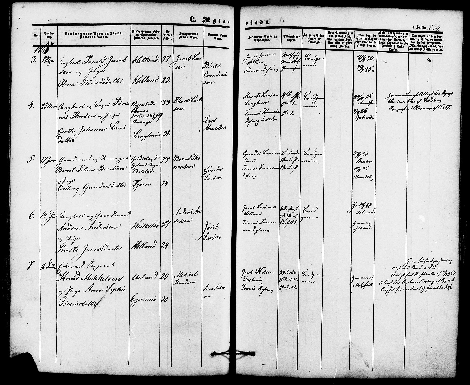 Lund sokneprestkontor, AV/SAST-A-101809/S06/L0010: Ministerialbok nr. A 9, 1854-1886, s. 234