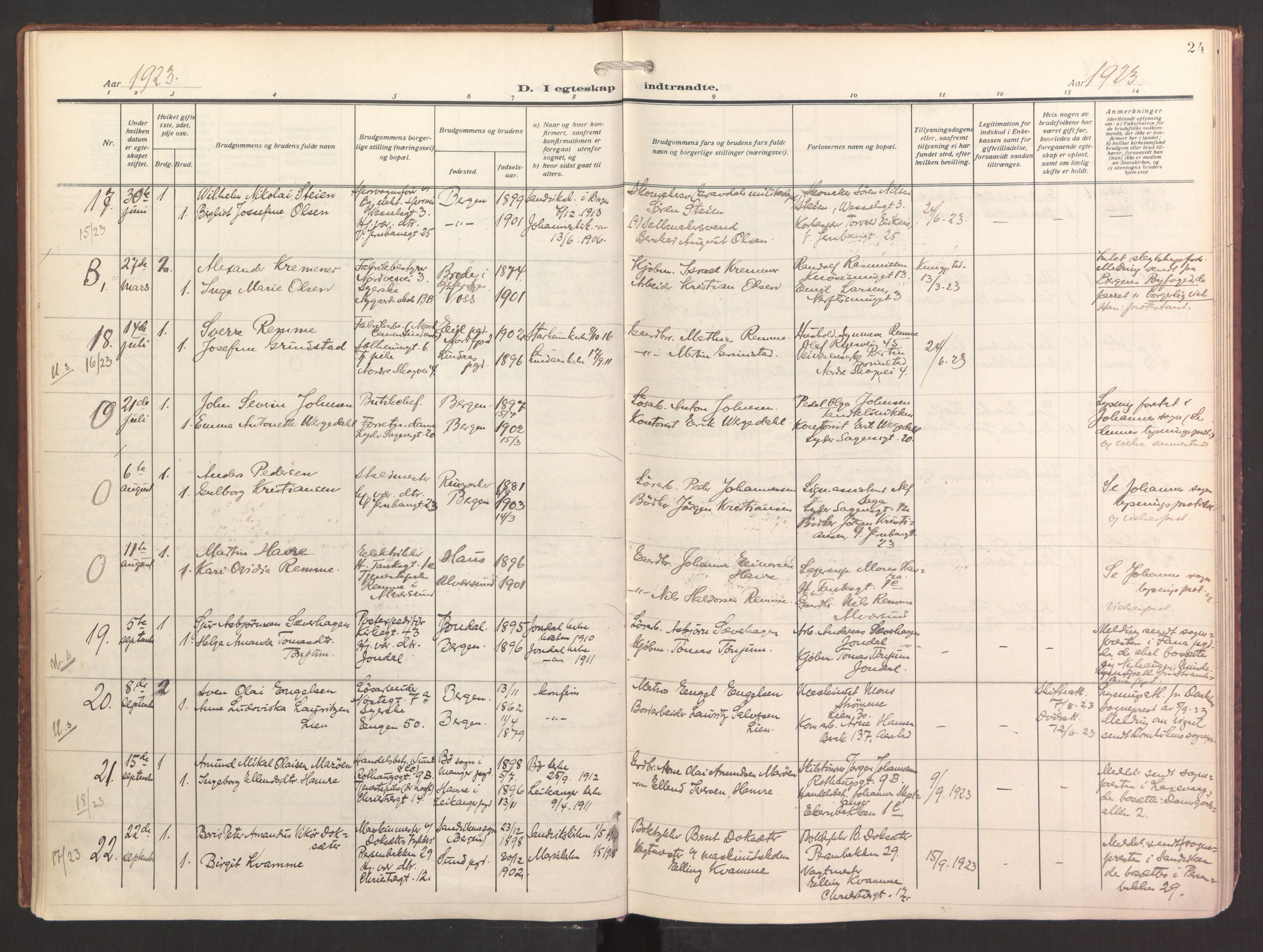 St. Jacob sokneprestembete, SAB/A-78001/H/Haa/L0005: Ministerialbok nr. C 1, 1917-1951, s. 24