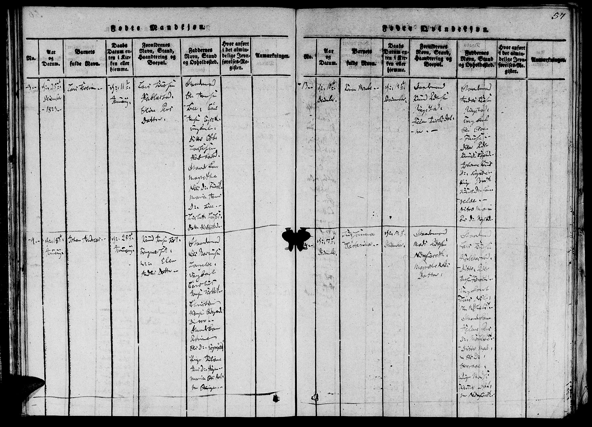 Ministerialprotokoller, klokkerbøker og fødselsregistre - Møre og Romsdal, AV/SAT-A-1454/520/L0273: Ministerialbok nr. 520A03, 1817-1826, s. 57