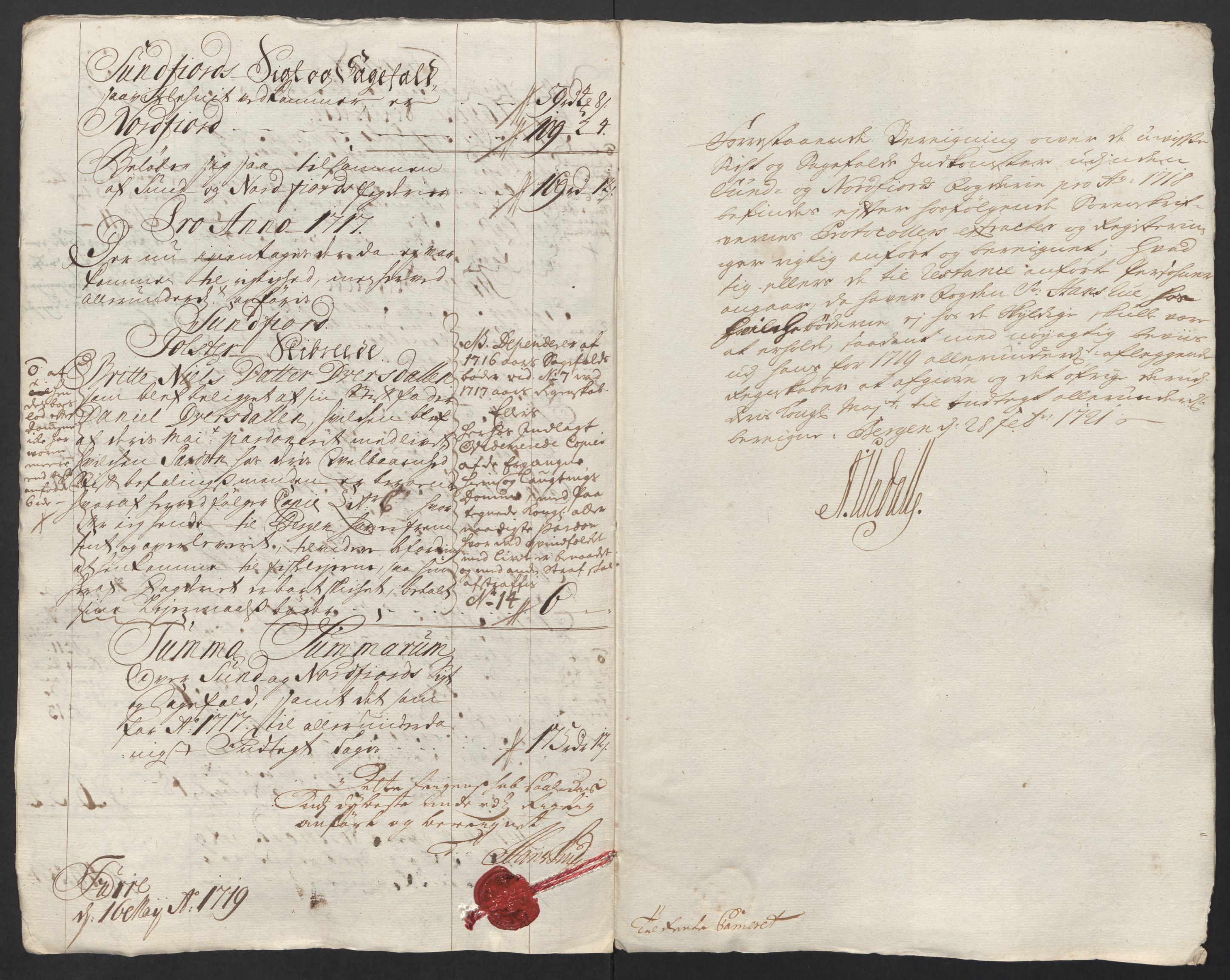 Rentekammeret inntil 1814, Reviderte regnskaper, Fogderegnskap, RA/EA-4092/R53/L3441: Fogderegnskap Sunn- og Nordfjord, 1717-1718, s. 324