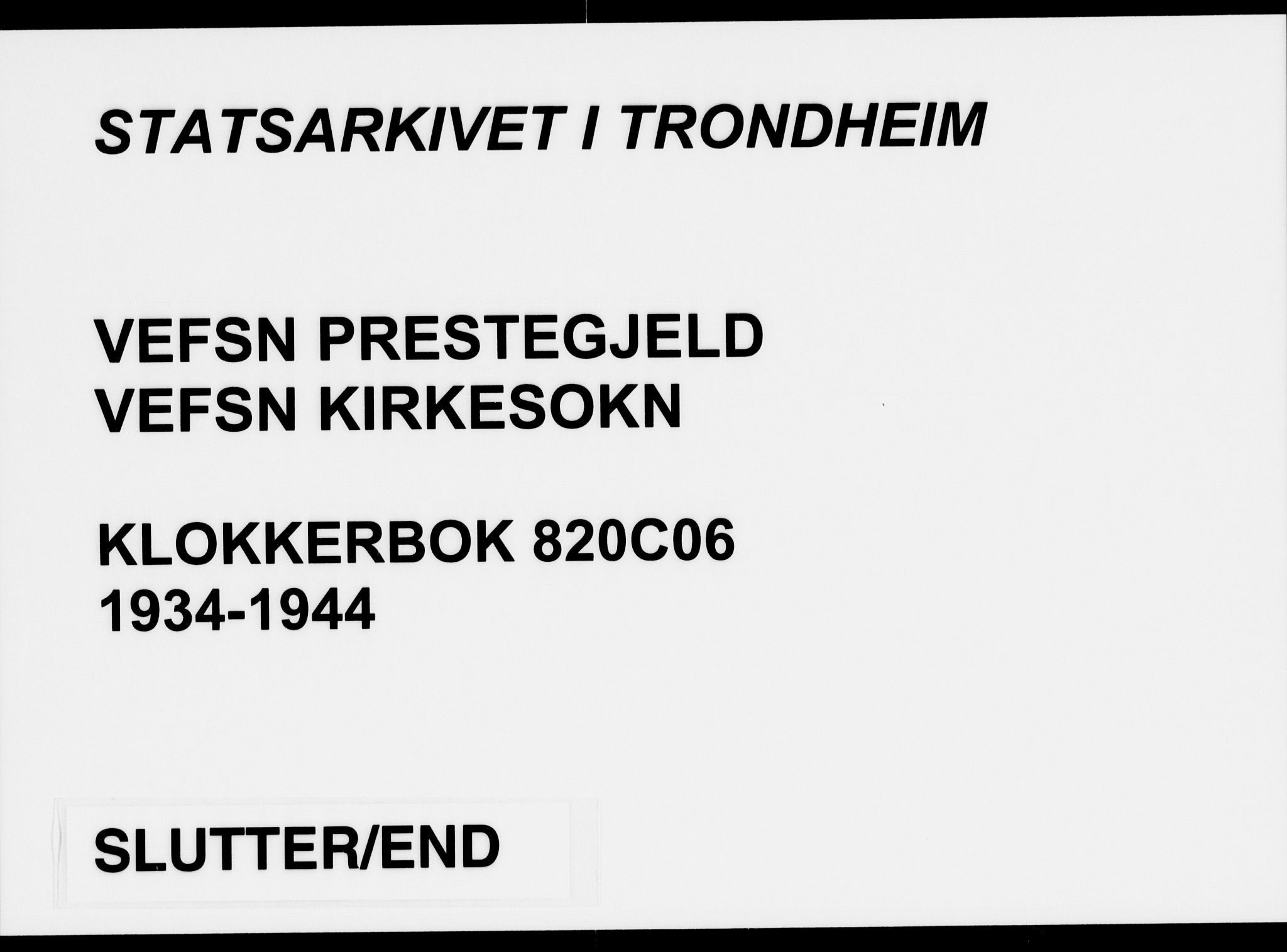 Ministerialprotokoller, klokkerbøker og fødselsregistre - Nordland, AV/SAT-A-1459/820/L0304: Klokkerbok nr. 820C06, 1934-1944