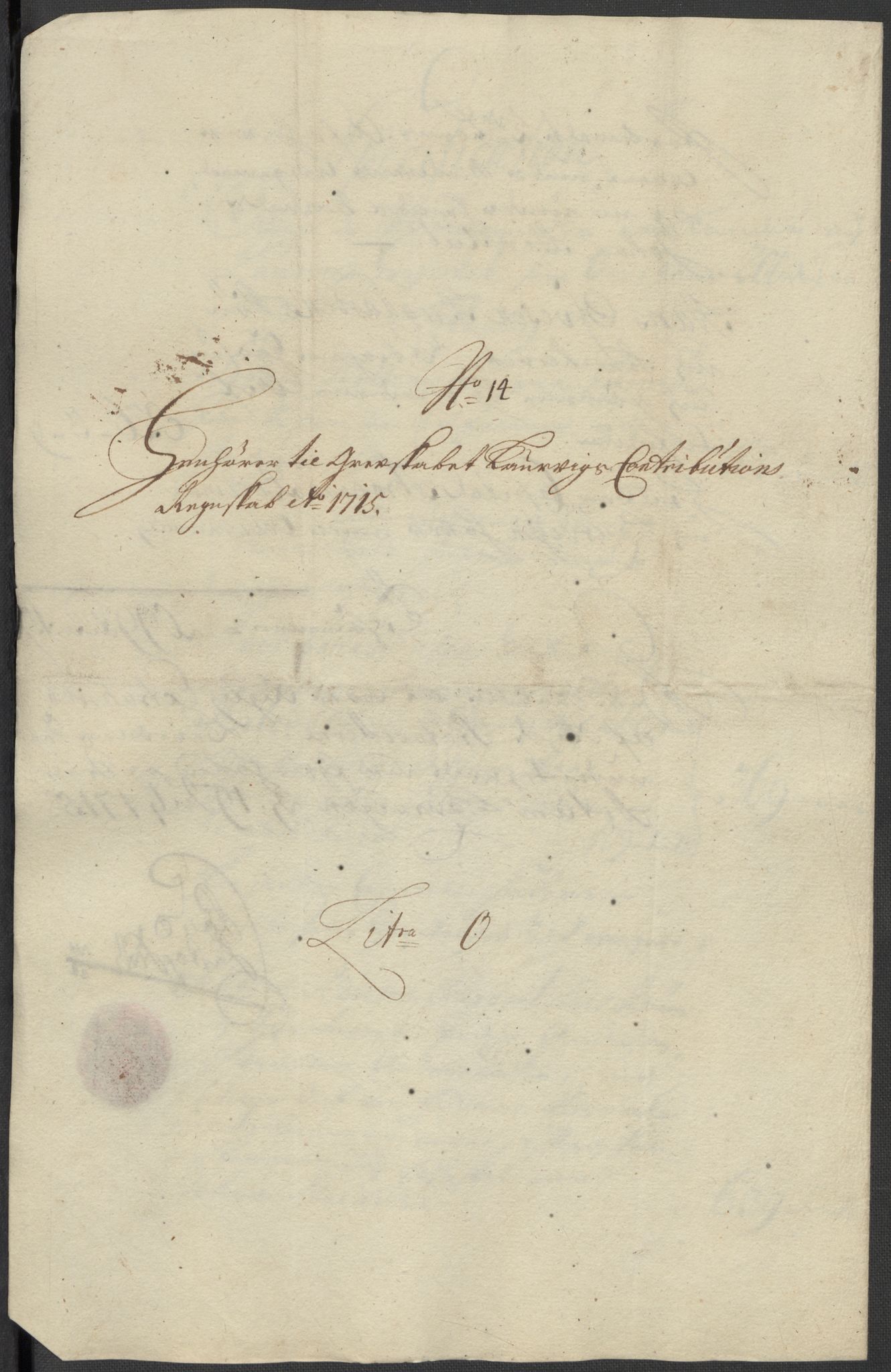 Rentekammeret inntil 1814, Reviderte regnskaper, Fogderegnskap, RA/EA-4092/R33/L1986: Fogderegnskap Larvik grevskap, 1714-1715, s. 490