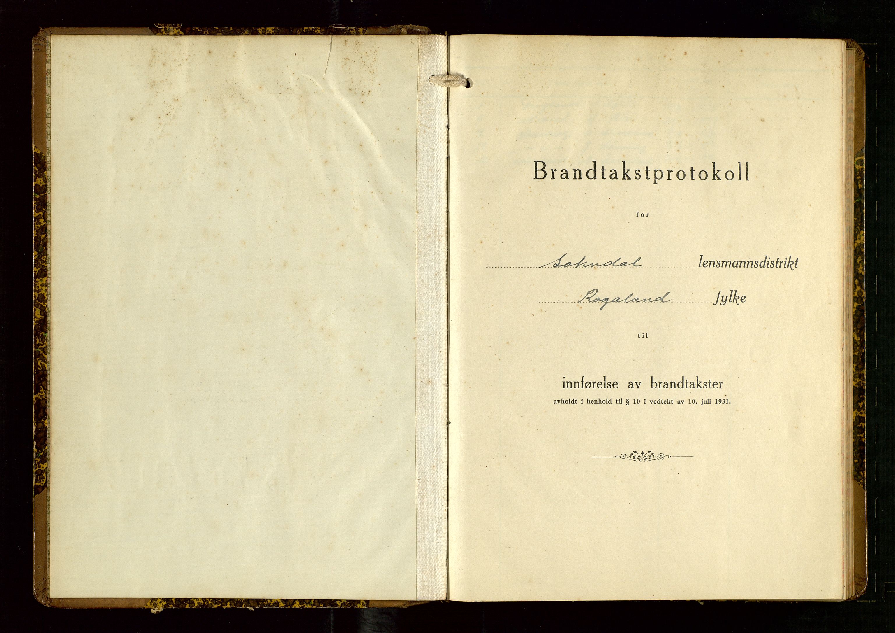 Sokndal lensmannskontor, AV/SAST-A-100417/Gob/L0008: "Brandtakst-Protokoll", 1937-1955