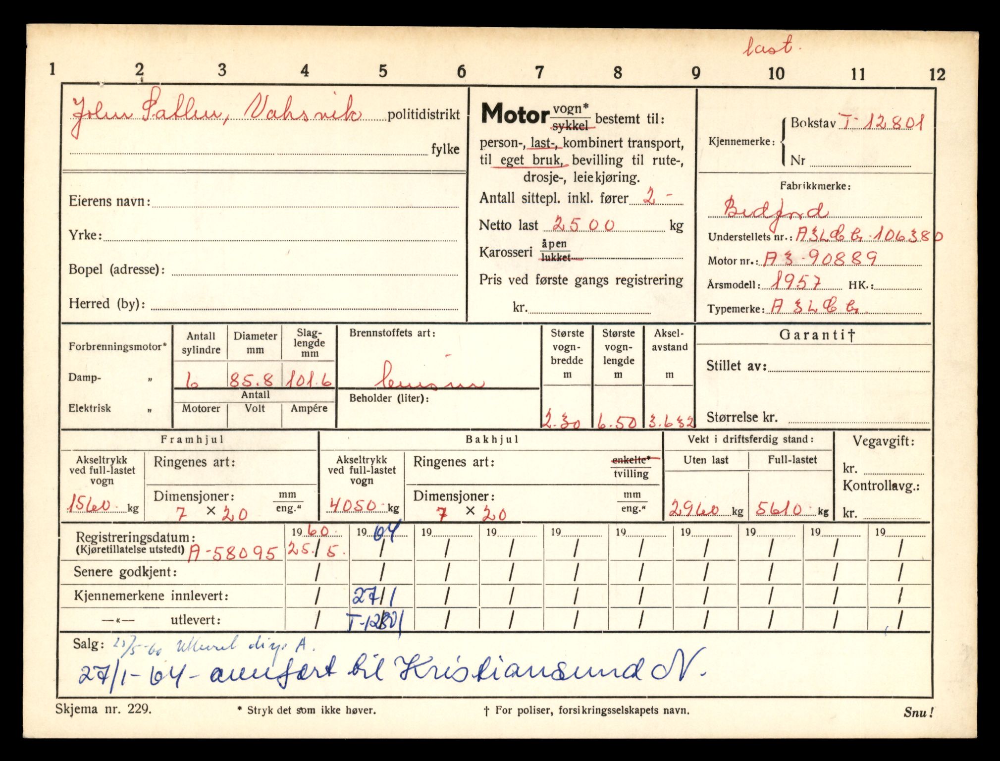 Møre og Romsdal vegkontor - Ålesund trafikkstasjon, AV/SAT-A-4099/F/Fe/L0035: Registreringskort for kjøretøy T 12653 - T 12829, 1927-1998, s. 2816