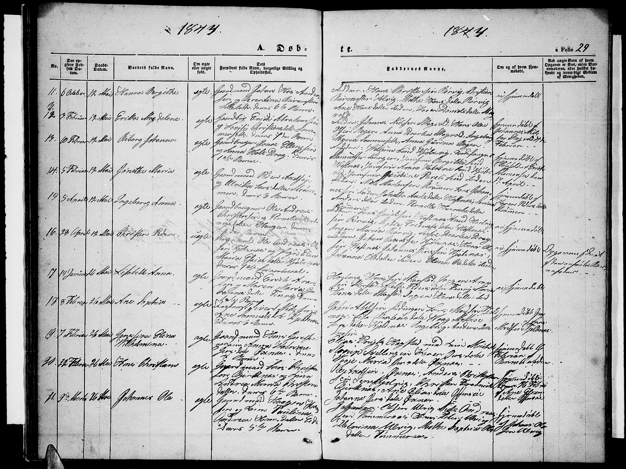Ministerialprotokoller, klokkerbøker og fødselsregistre - Nordland, SAT/A-1459/872/L1045: Klokkerbok nr. 872C01, 1840-1851, s. 29