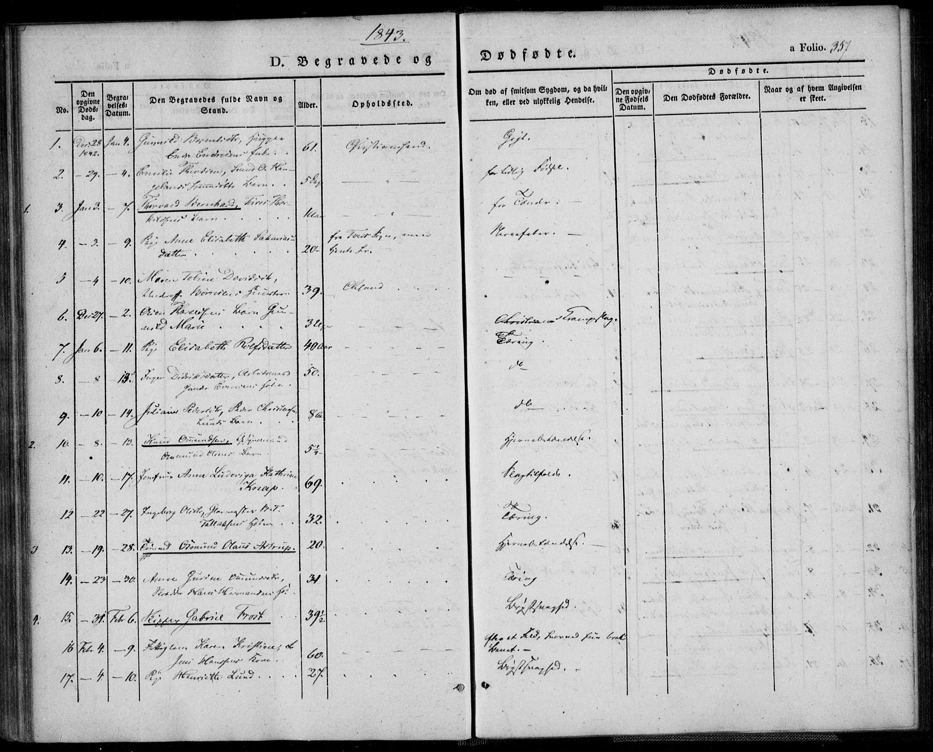 Kristiansand domprosti, AV/SAK-1112-0006/F/Fa/L0013: Ministerialbok nr. A 13, 1842-1851, s. 357