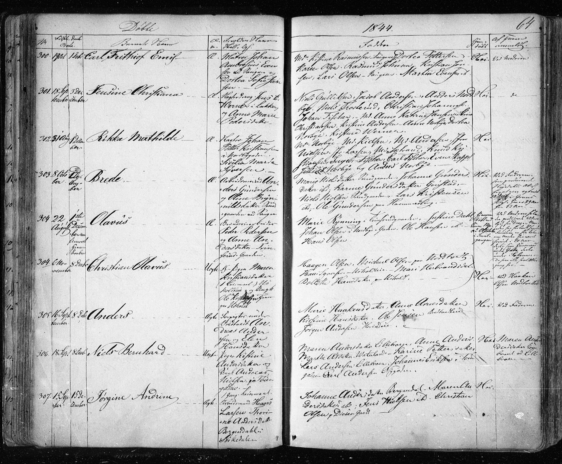 Aker prestekontor kirkebøker, AV/SAO-A-10861/F/L0019: Ministerialbok nr. 19, 1842-1852, s. 64