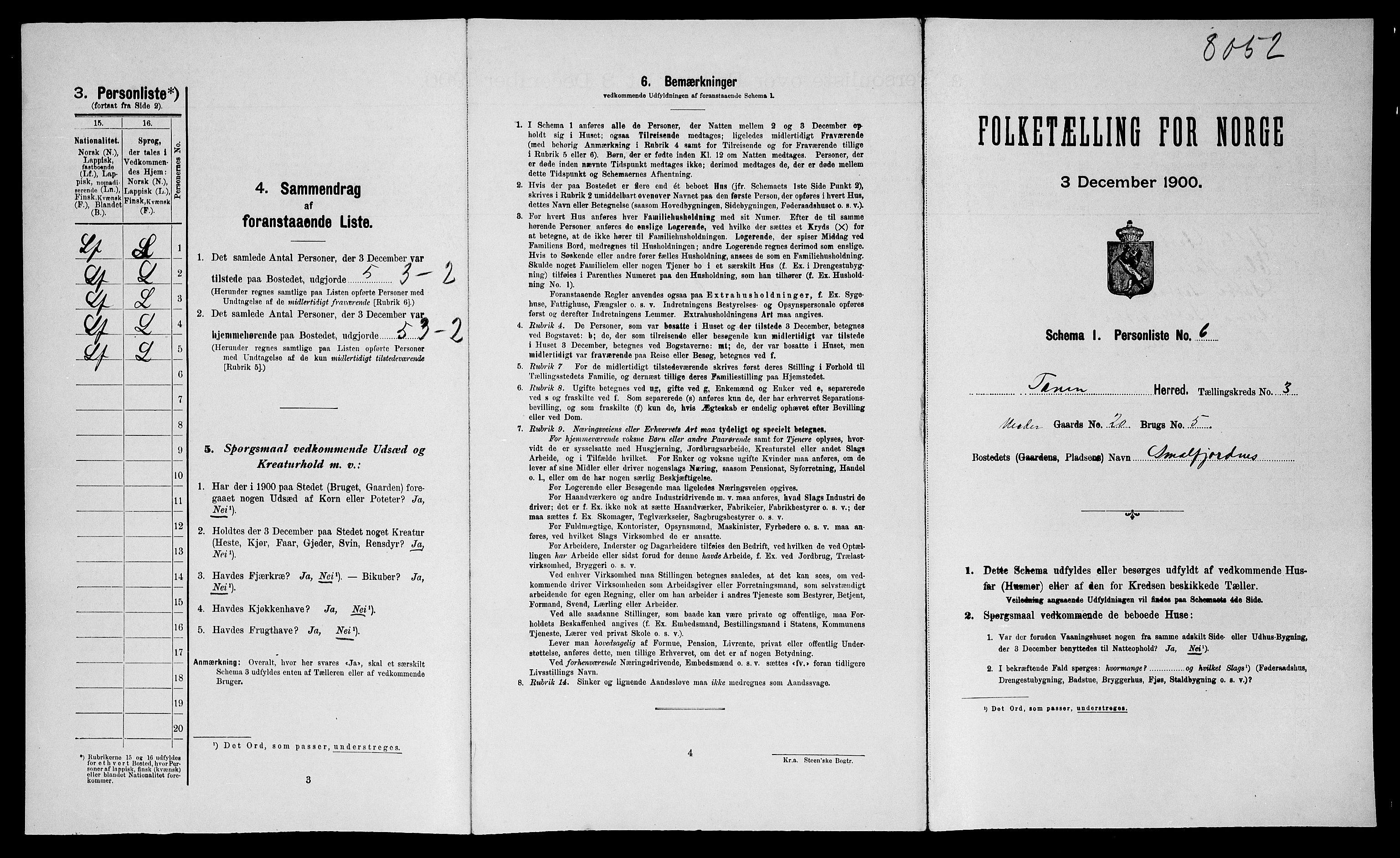 SATØ, Folketelling 1900 for 2025 Tana herred, 1900, s. 412
