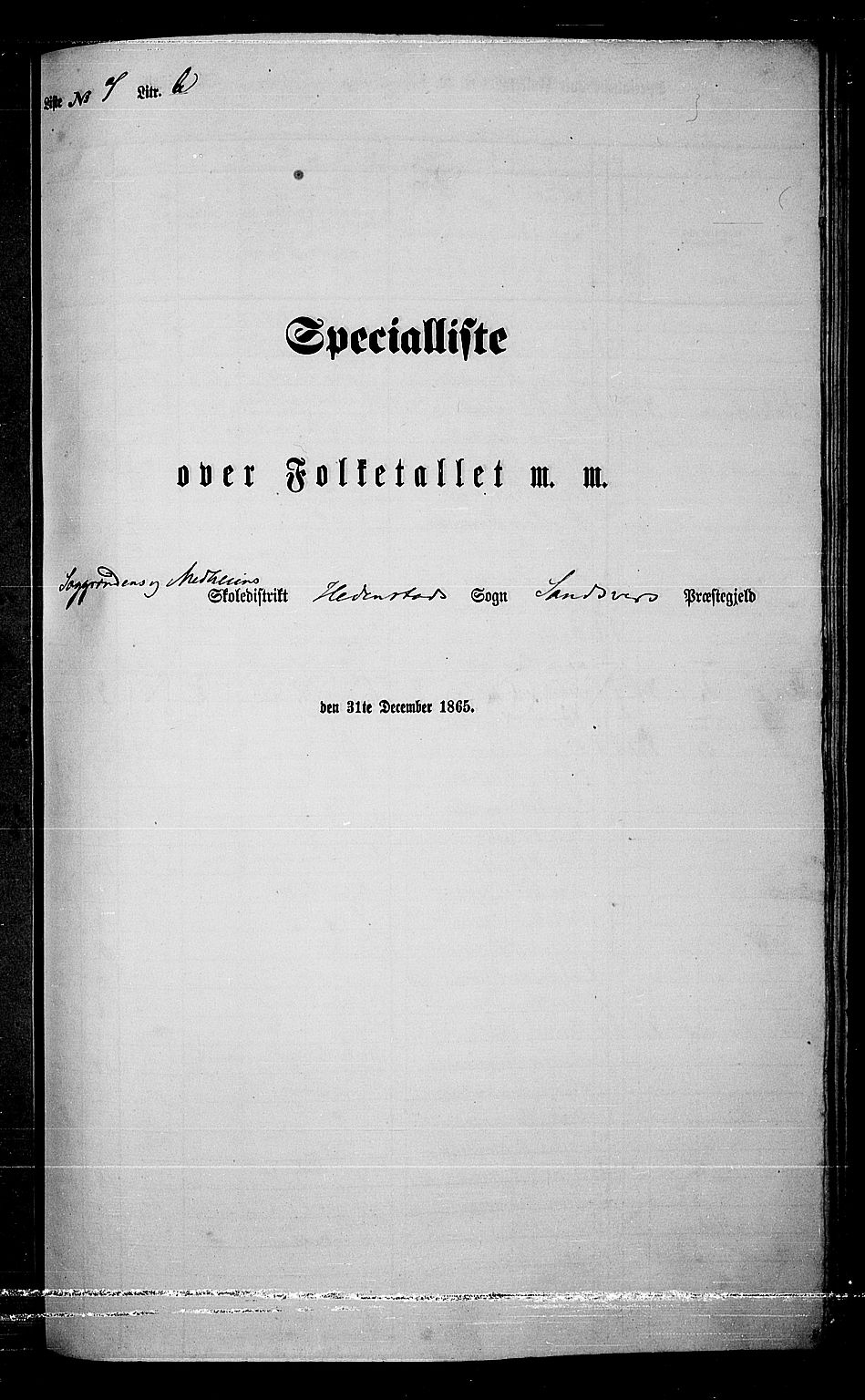 RA, Folketelling 1865 for 0629P Sandsvær prestegjeld, 1865, s. 165
