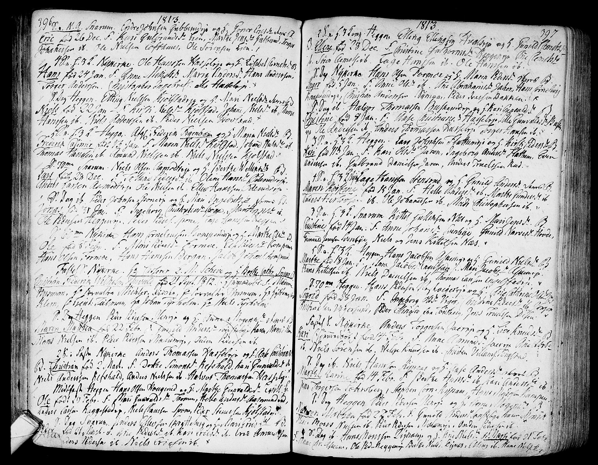 Modum kirkebøker, AV/SAKO-A-234/F/Fa/L0003: Ministerialbok nr. 3, 1783-1819, s. 396-397