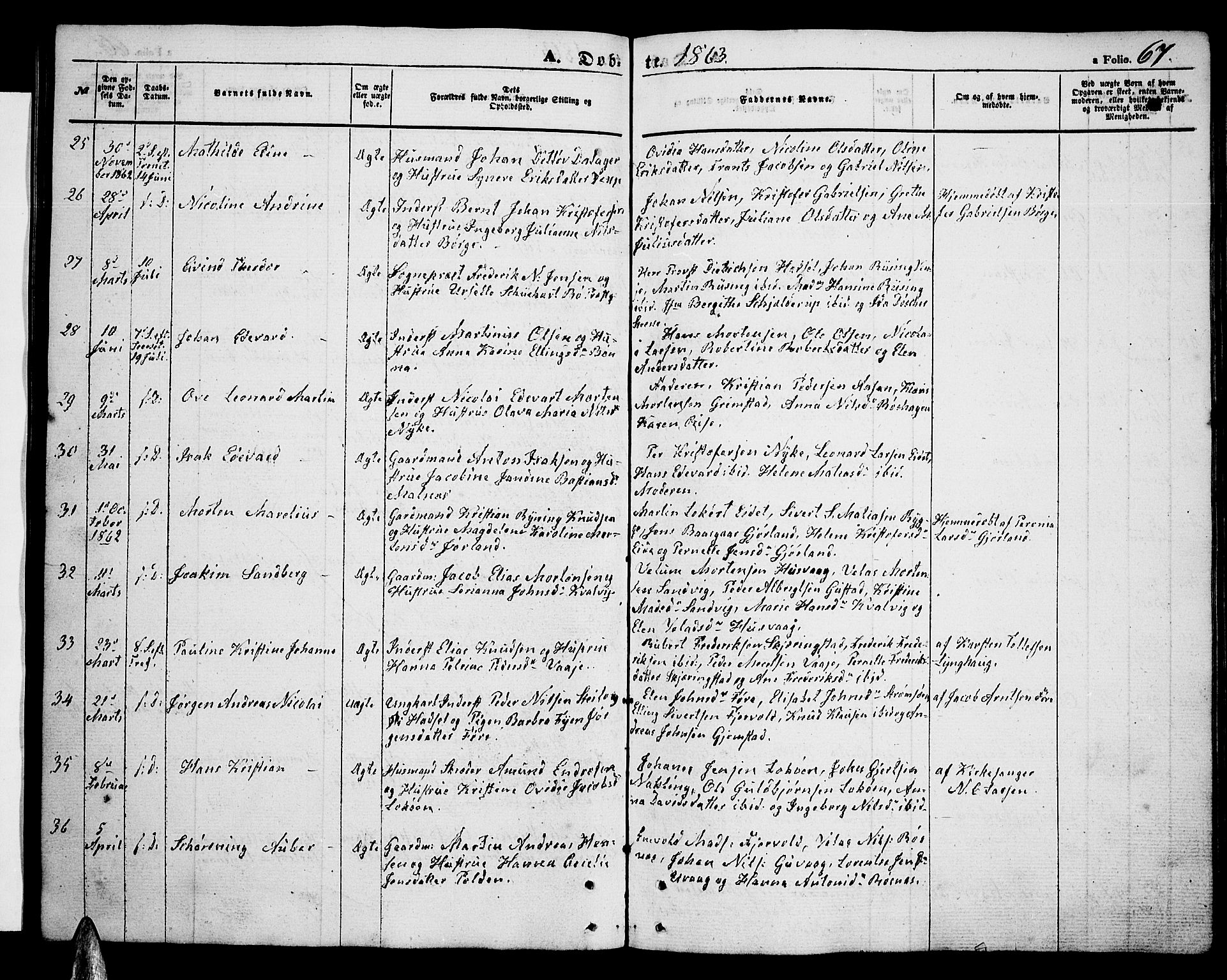 Ministerialprotokoller, klokkerbøker og fødselsregistre - Nordland, SAT/A-1459/891/L1313: Klokkerbok nr. 891C02, 1856-1870, s. 67