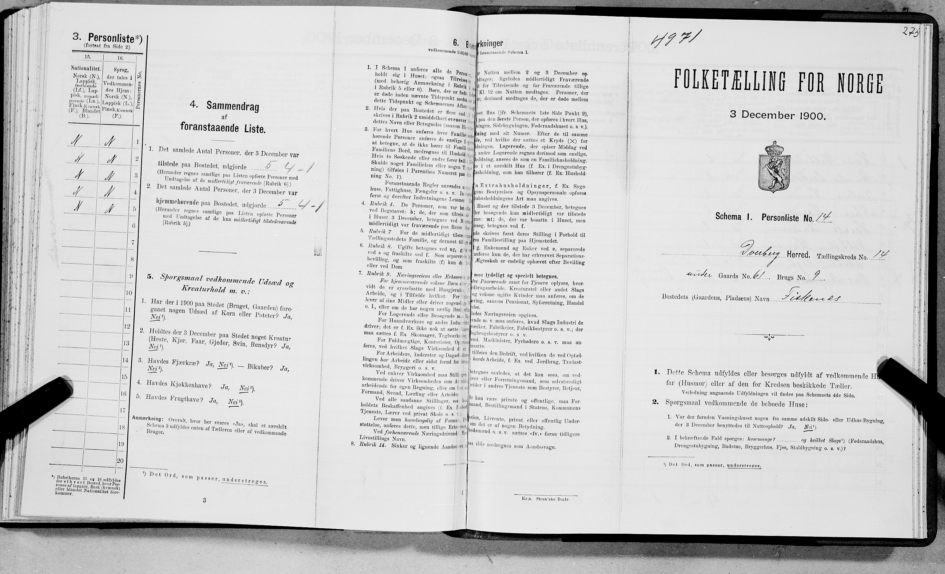 SAT, Folketelling 1900 for 1872 Dverberg herred, 1900, s. 1284