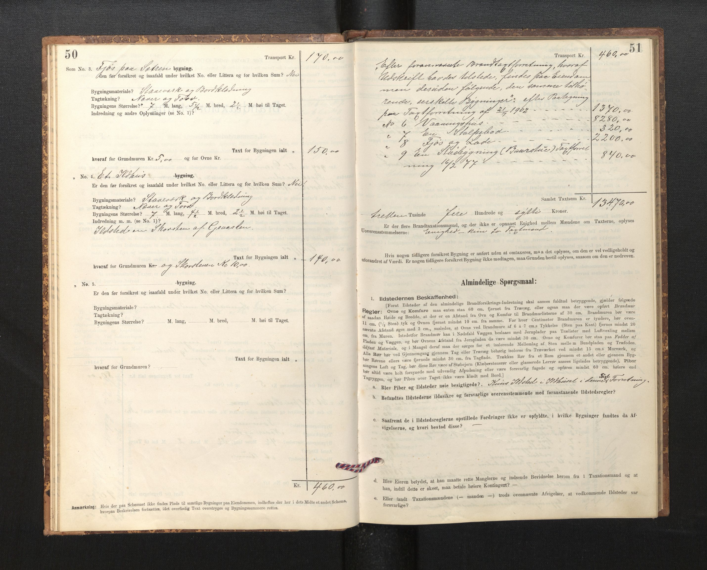 Lensmannen i Hornindal, AV/SAB-A-28201/0012/L0001: Branntakstprotokoll, skjematakst, 1895-1951, s. 50-51