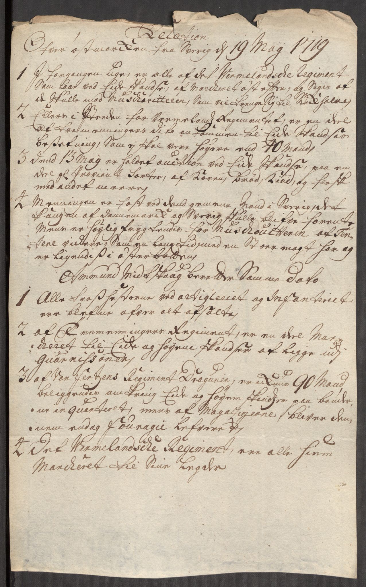 Kommanderende general (KG I) med Det norske krigsdirektorium, AV/RA-EA-5419/E/Eb/L0012: Kunnskap om fienden, kronologisk ordnet, 1718-1719, s. 684