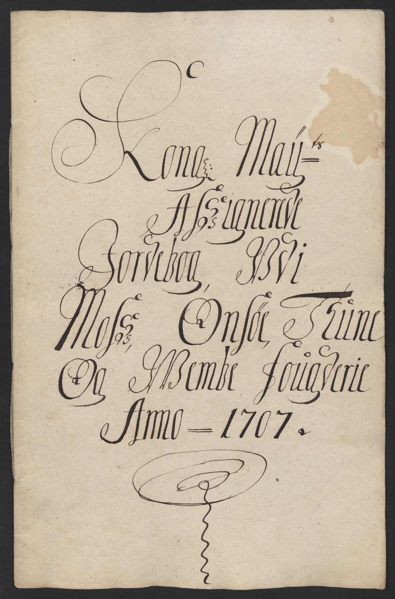 Rentekammeret inntil 1814, Reviderte regnskaper, Fogderegnskap, AV/RA-EA-4092/R04/L0134: Fogderegnskap Moss, Onsøy, Tune, Veme og Åbygge, 1707-1708, s. 33