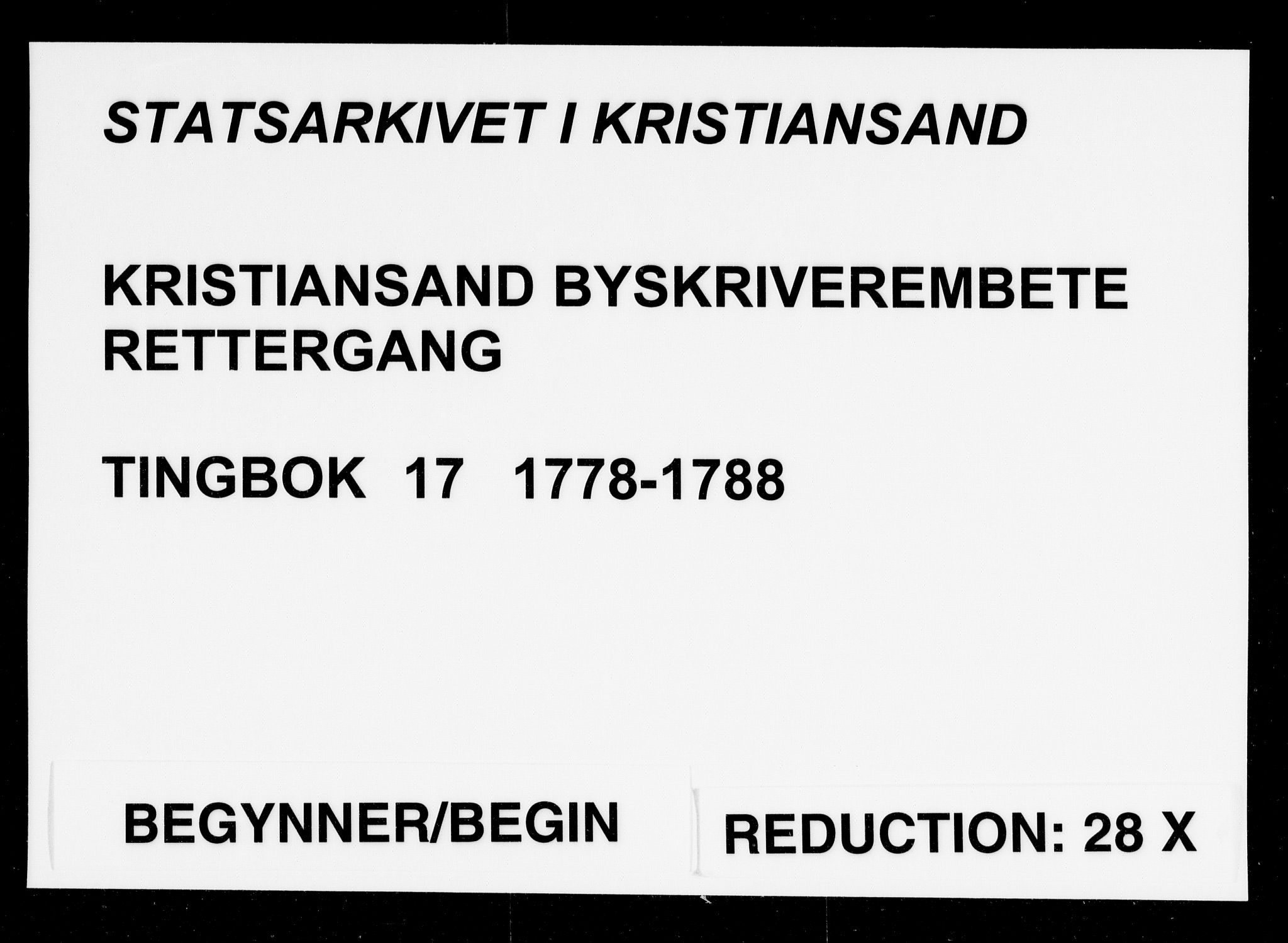Kristiansand byrett, SAK/1223-0001/F/Fa/L0018: Bytingsprotokoll nr. 17, 1778-1788