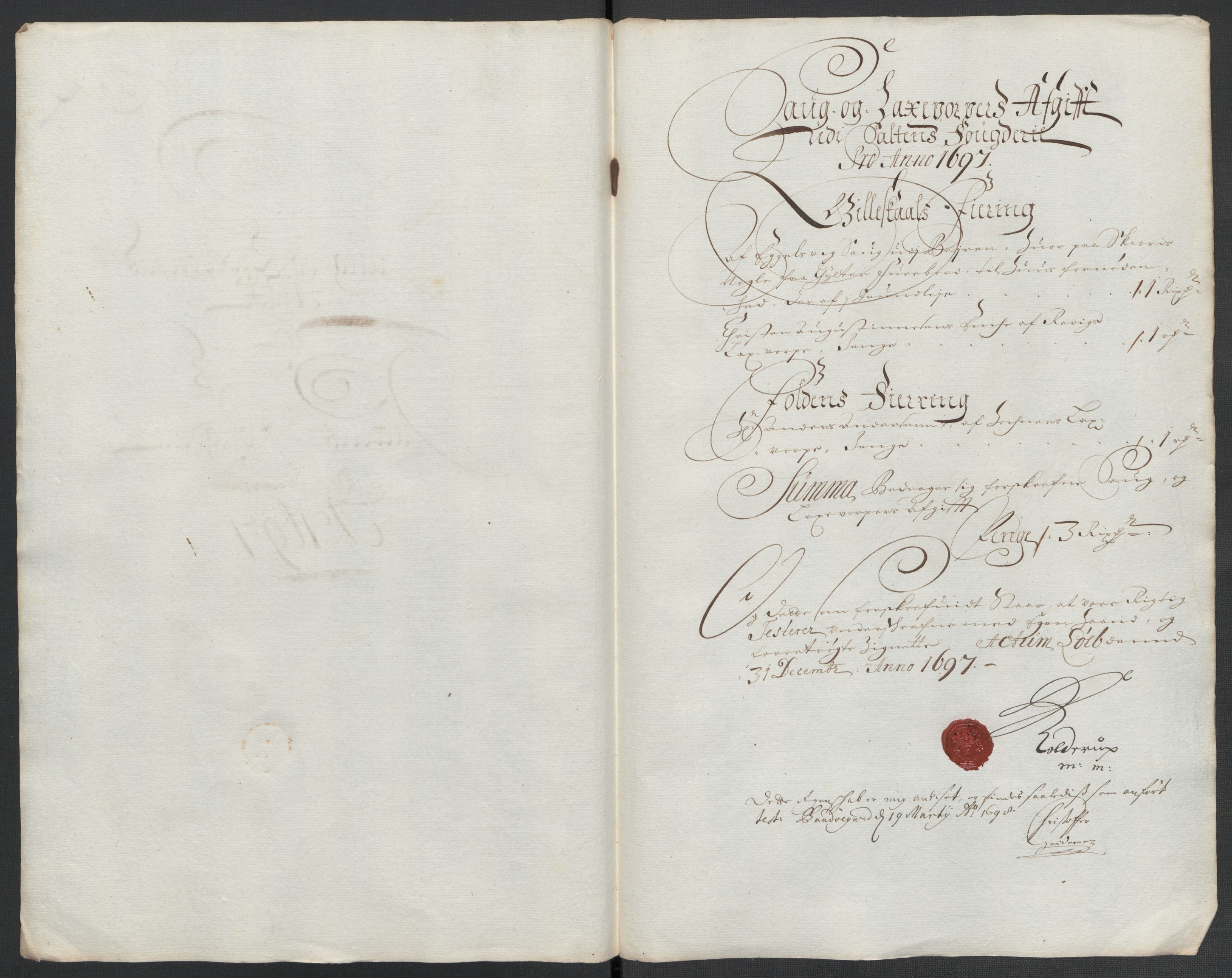 Rentekammeret inntil 1814, Reviderte regnskaper, Fogderegnskap, RA/EA-4092/R66/L4579: Fogderegnskap Salten, 1697-1700, s. 109
