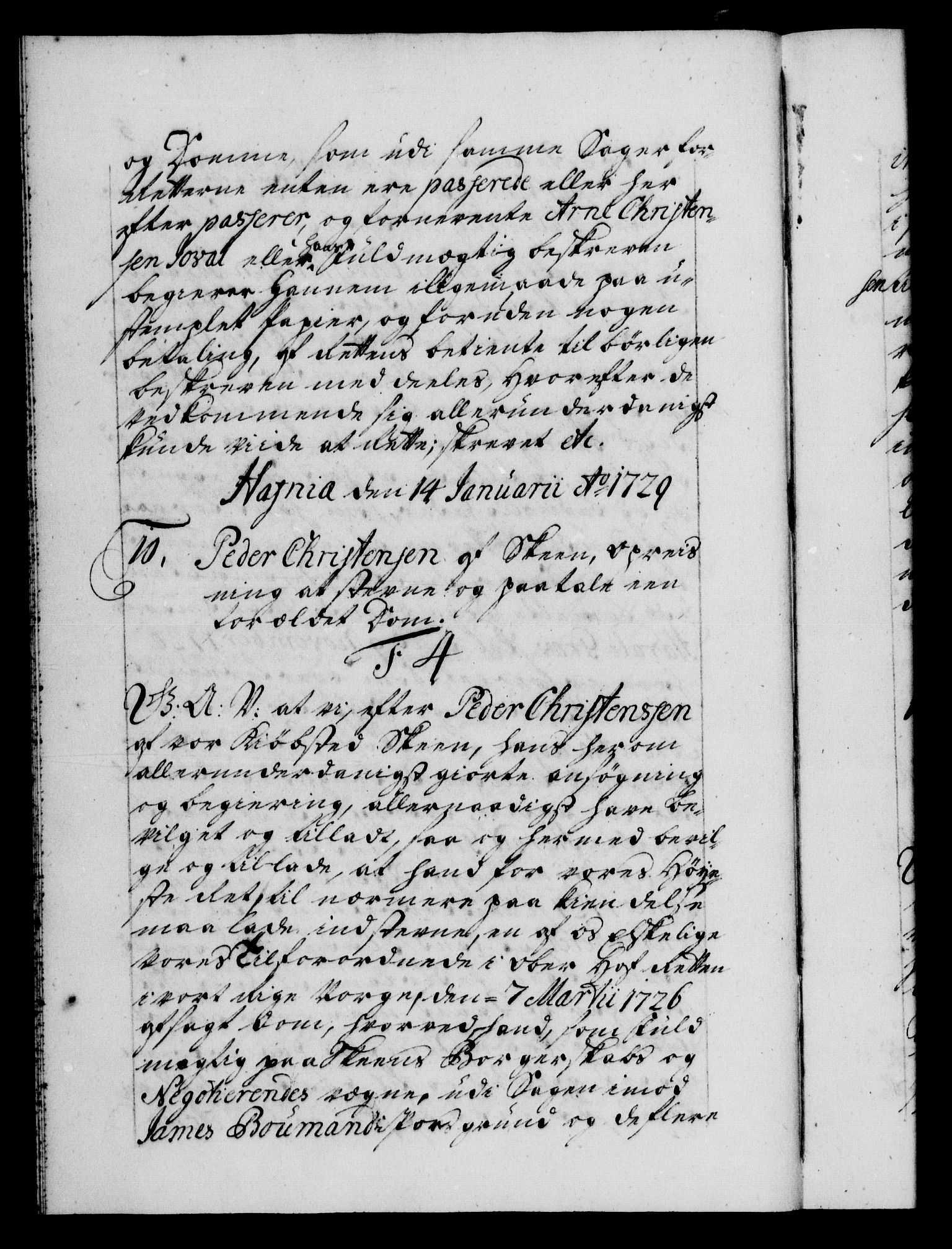 Danske Kanselli 1572-1799, AV/RA-EA-3023/F/Fc/Fca/Fcaa/L0026: Norske registre, 1729-1730, s. 5b