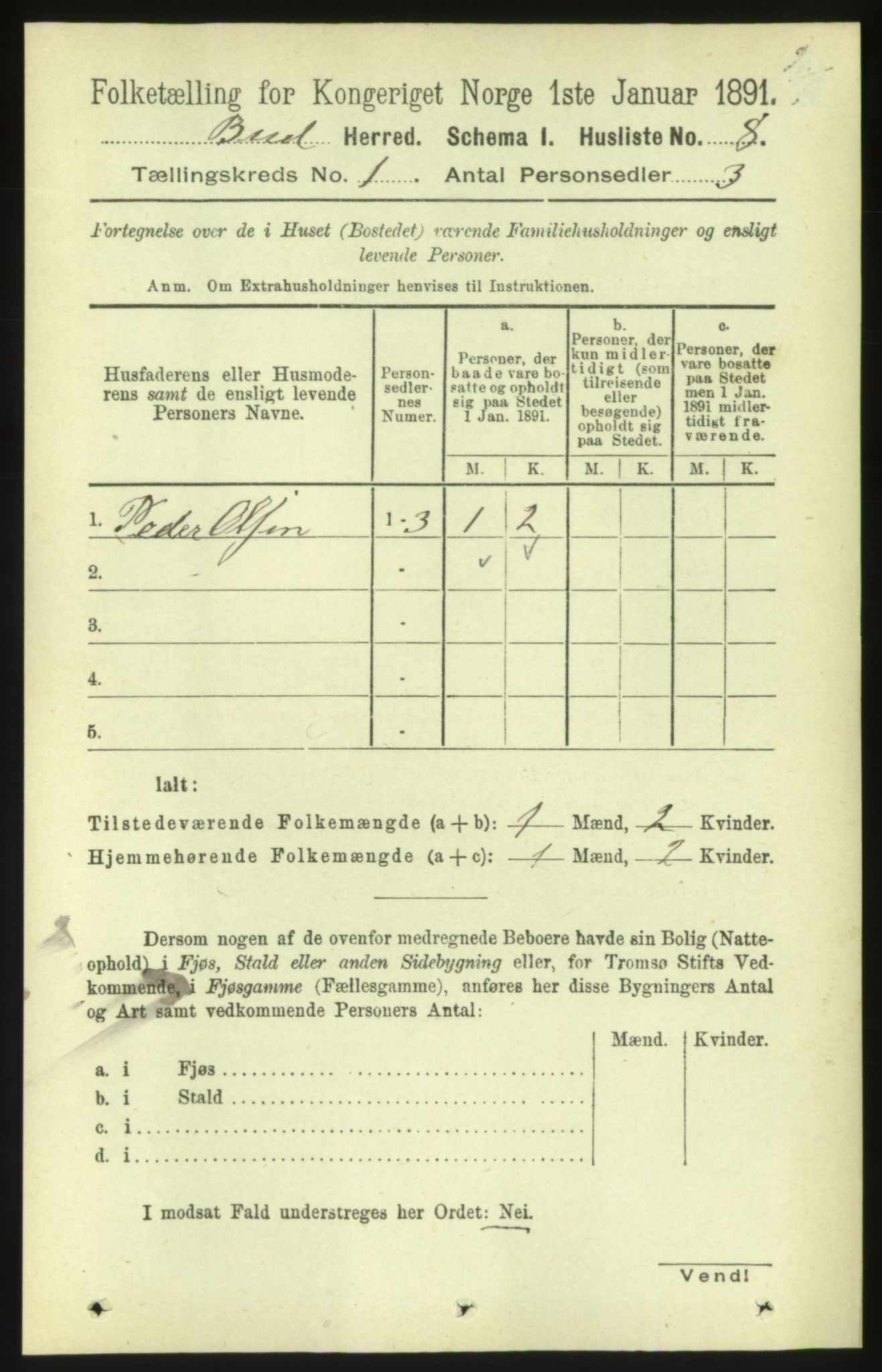 RA, Folketelling 1891 for 1549 Bud herred, 1891, s. 26