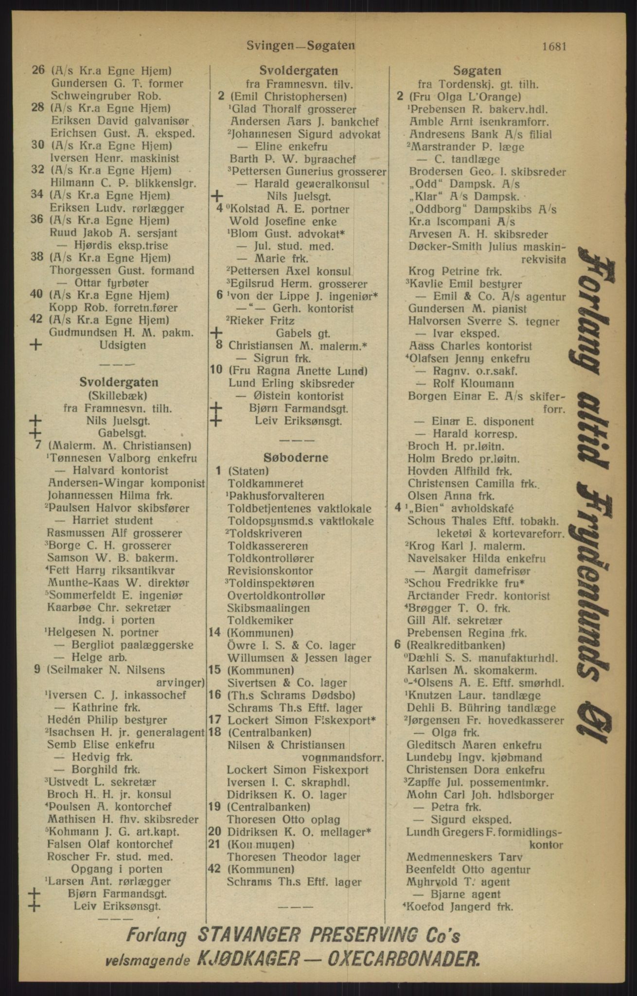 Kristiania/Oslo adressebok, PUBL/-, 1915, s. 1681