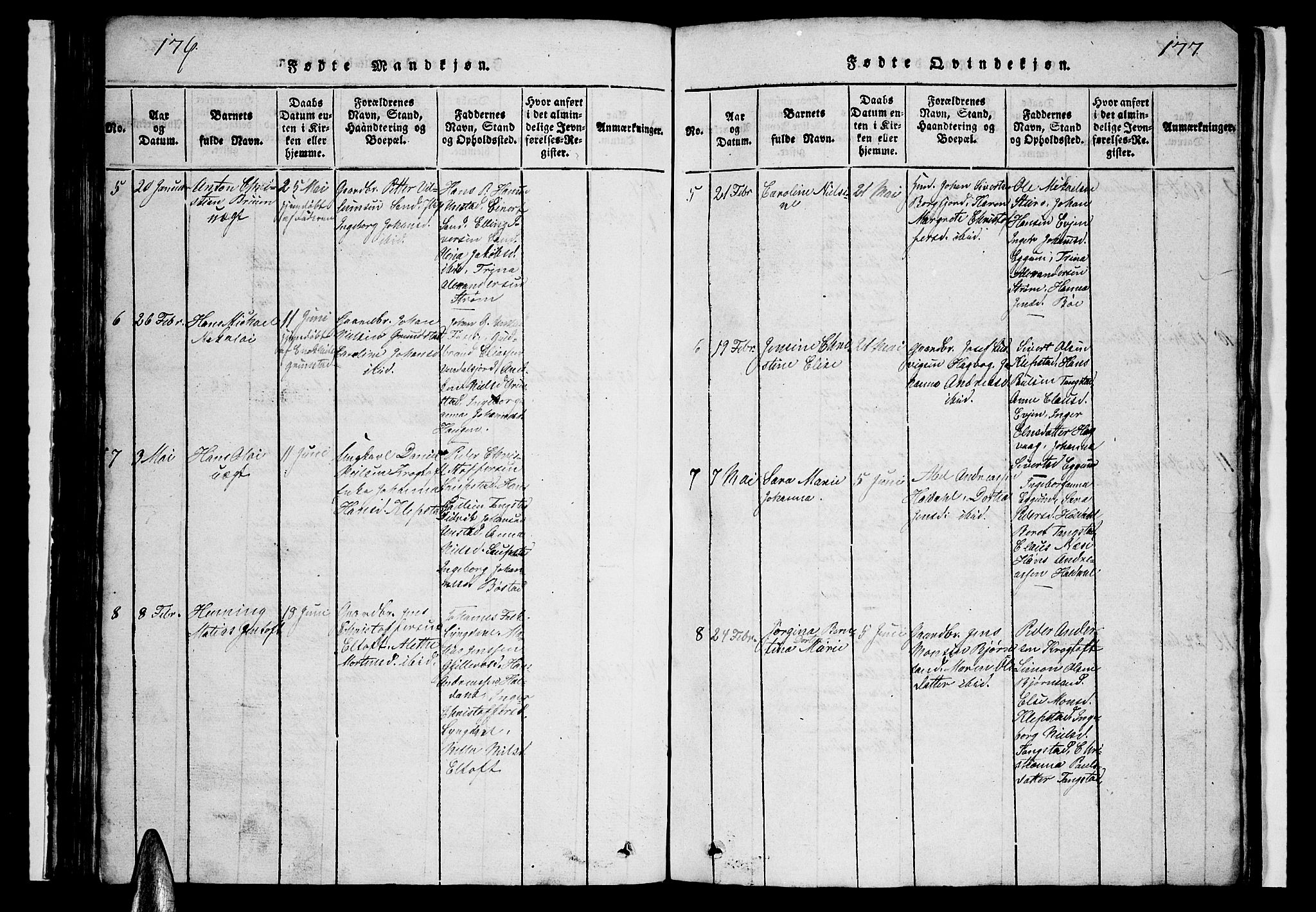 Ministerialprotokoller, klokkerbøker og fødselsregistre - Nordland, AV/SAT-A-1459/880/L1139: Klokkerbok nr. 880C01, 1836-1857, s. 176-177