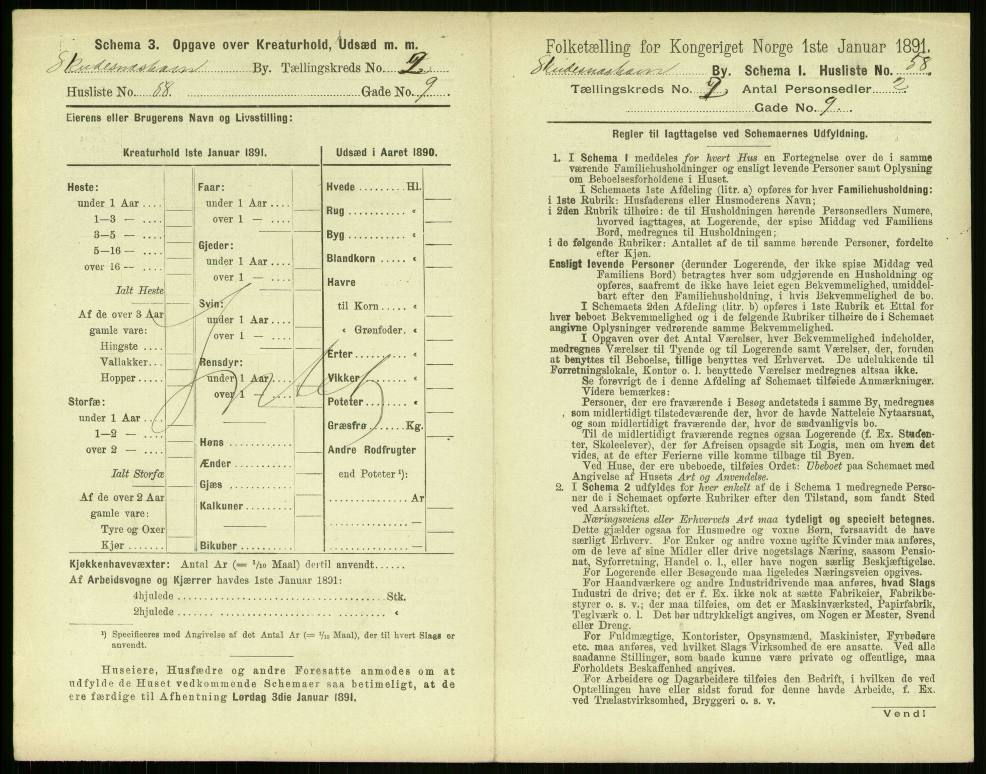 RA, Folketelling 1891 for 1104 Skudeneshavn ladested, 1891, s. 174