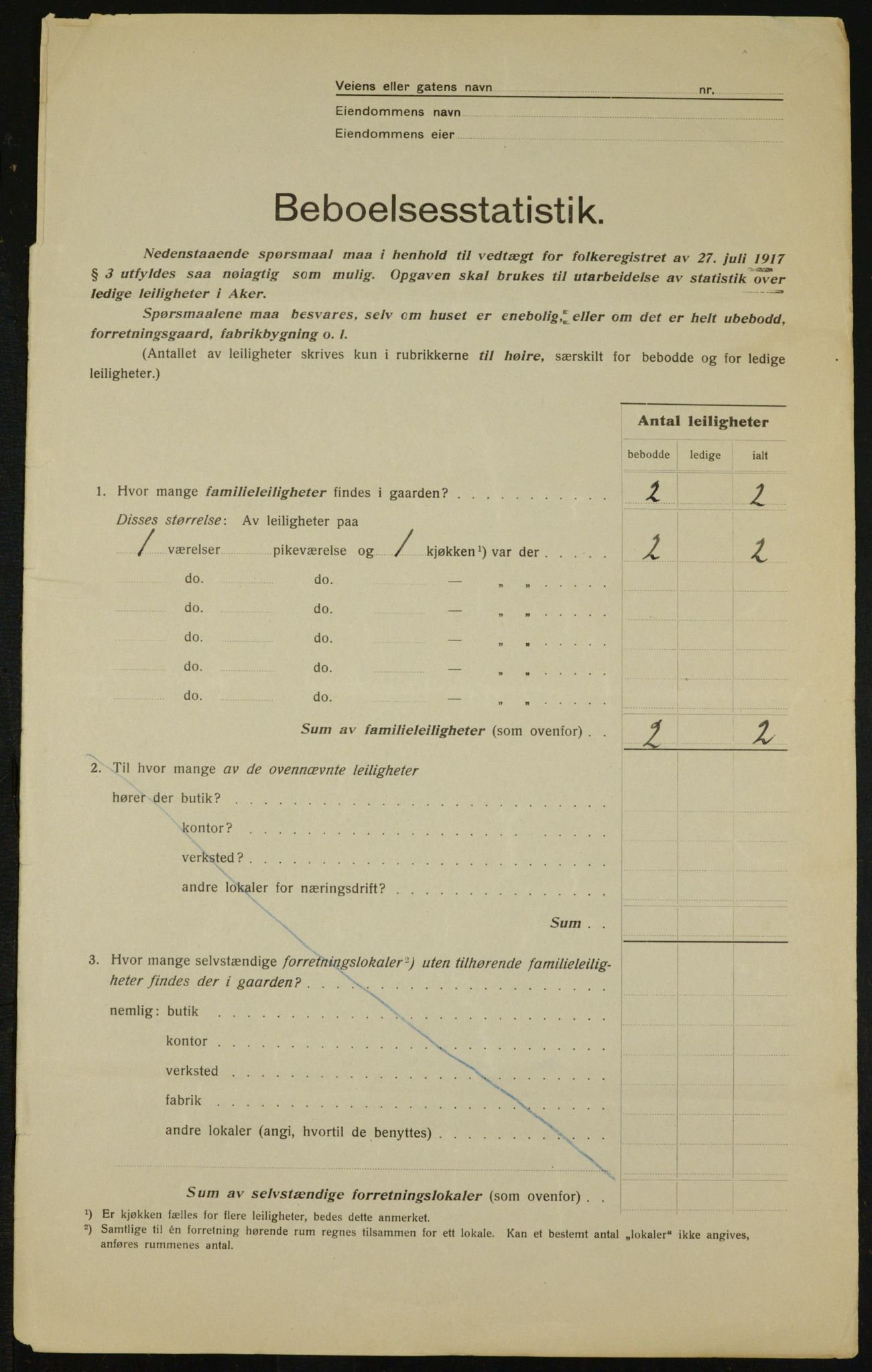 OBA, Kommunal folketelling 1.12.1917 for Aker, 1917, s. 11696