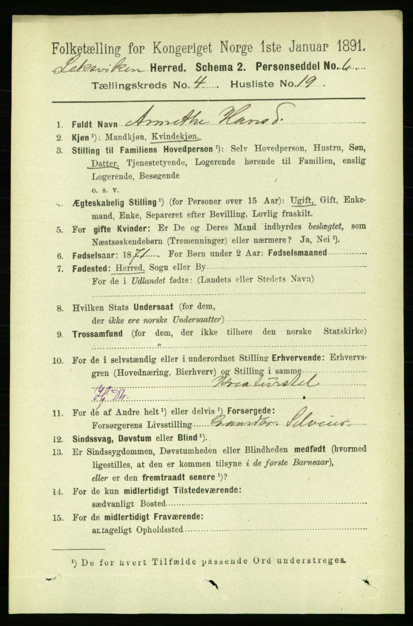RA, Folketelling 1891 for 1718 Leksvik herred, 1891, s. 2034