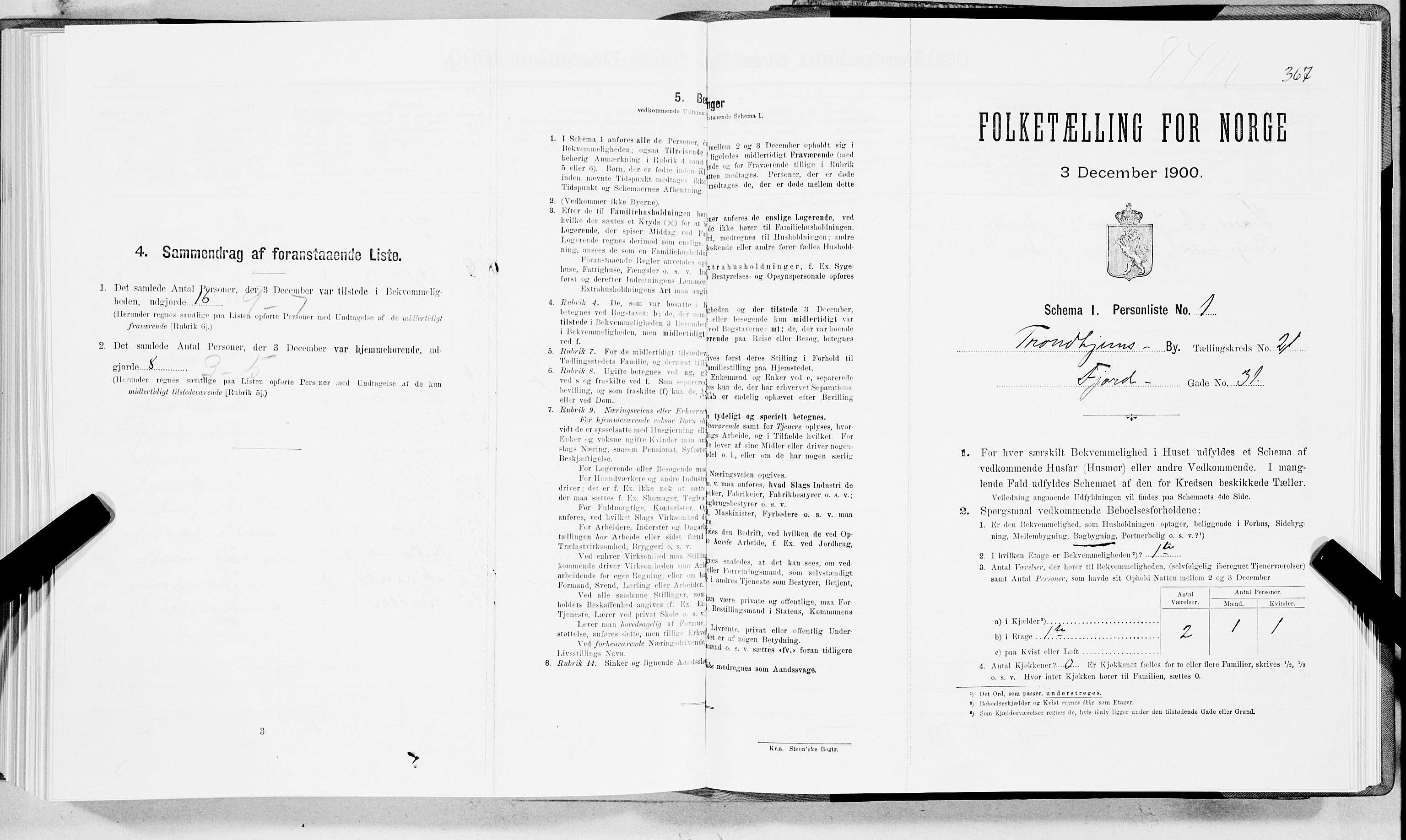 SAT, Folketelling 1900 for 1601 Trondheim kjøpstad, 1900, s. 3432