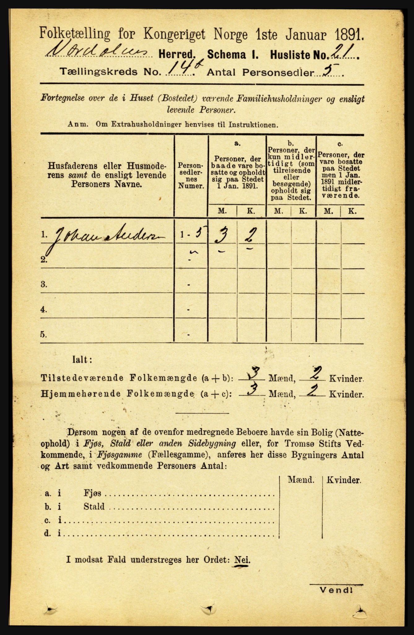 RA, Folketelling 1891 for 1721 Verdal herred, 1891, s. 7344