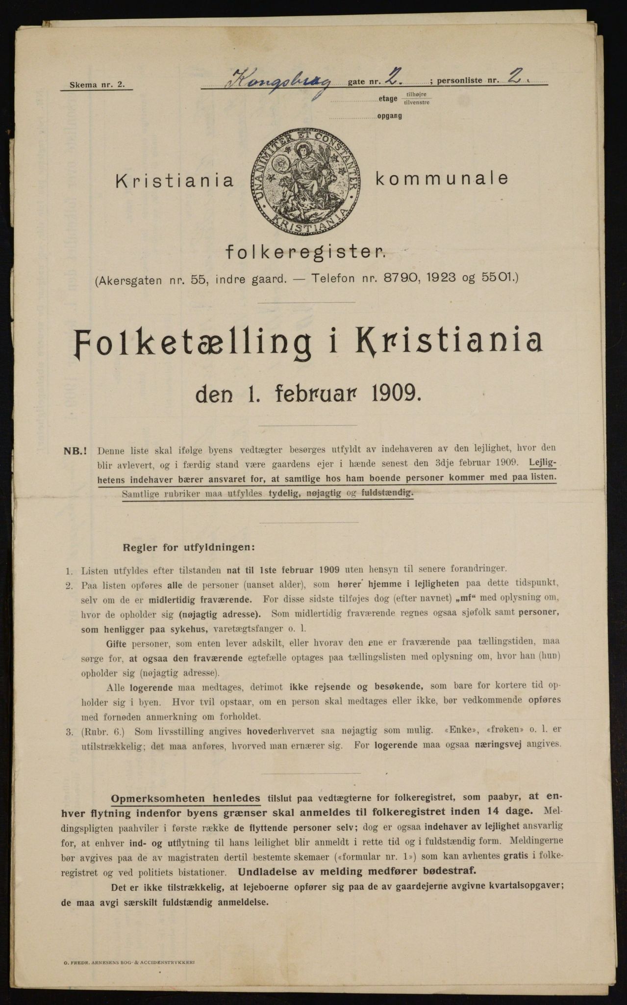 OBA, Kommunal folketelling 1.2.1909 for Kristiania kjøpstad, 1909, s. 48333