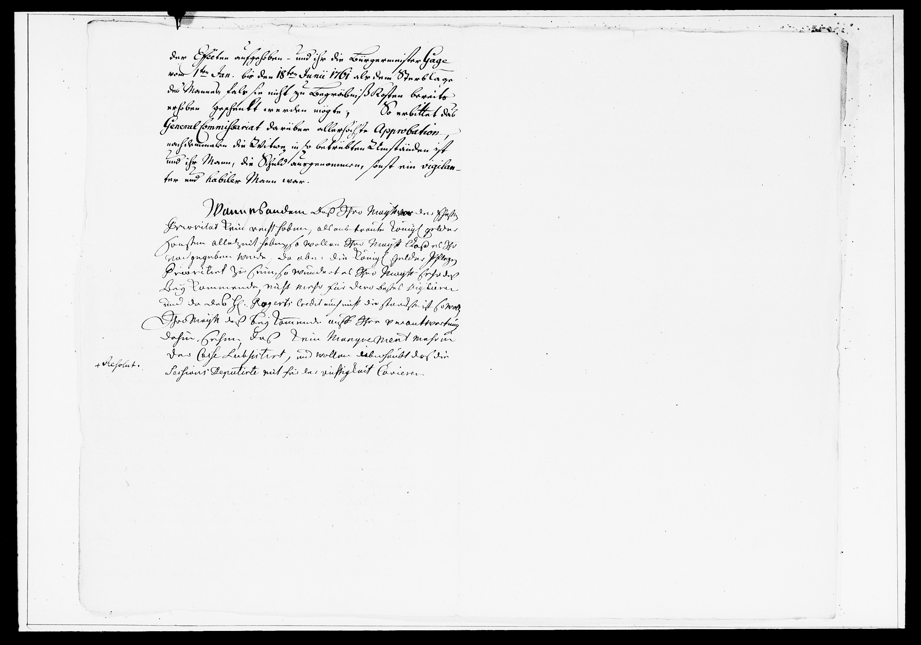 Krigskollegiet, Krigskancelliet, DRA/A-0006/-/1360-1385: Refererede sager, 1761, s. 825