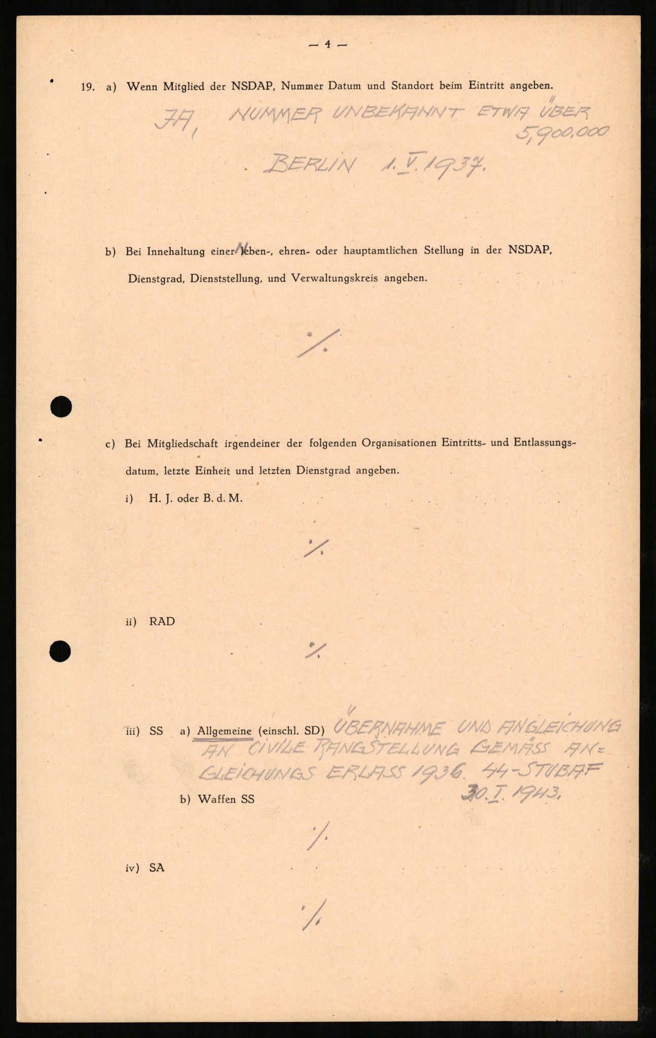 Forsvaret, Forsvarets overkommando II, AV/RA-RAFA-3915/D/Db/L0002: CI Questionaires. Tyske okkupasjonsstyrker i Norge. Tyskere., 1945-1946, s. 167