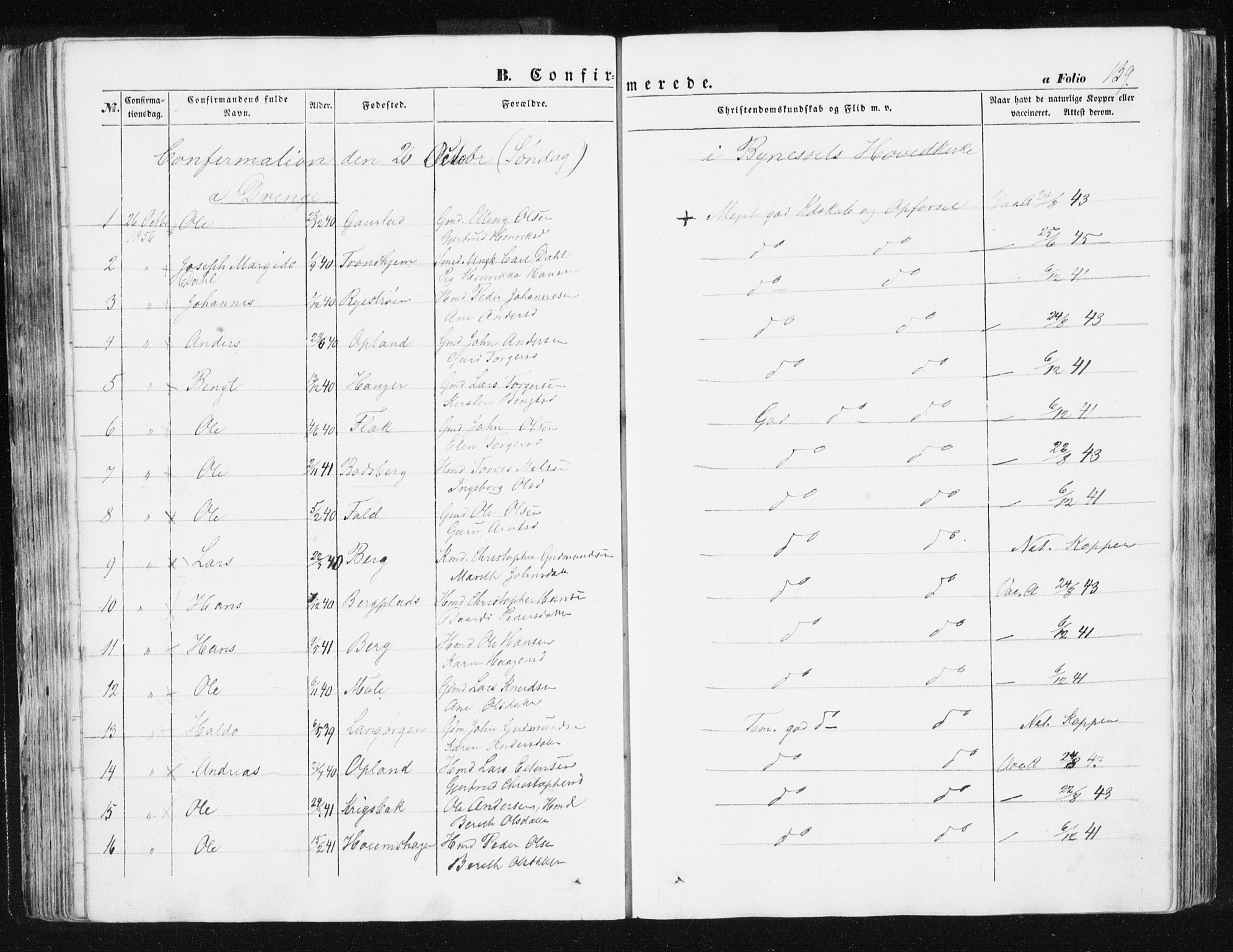 Ministerialprotokoller, klokkerbøker og fødselsregistre - Sør-Trøndelag, AV/SAT-A-1456/612/L0376: Ministerialbok nr. 612A08, 1846-1859, s. 139