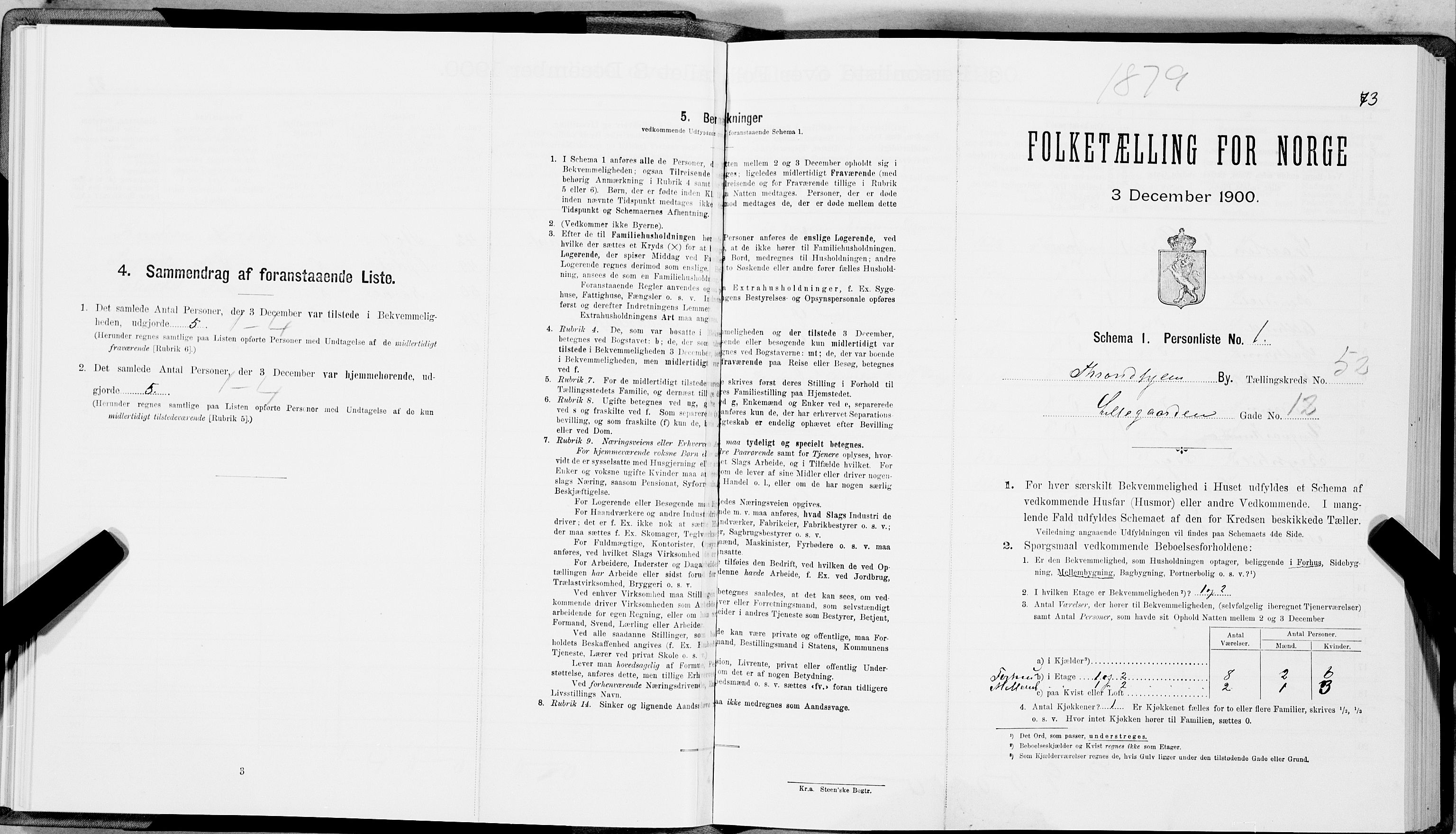 SAT, Folketelling 1900 for 1601 Trondheim kjøpstad, 1900, s. 8792