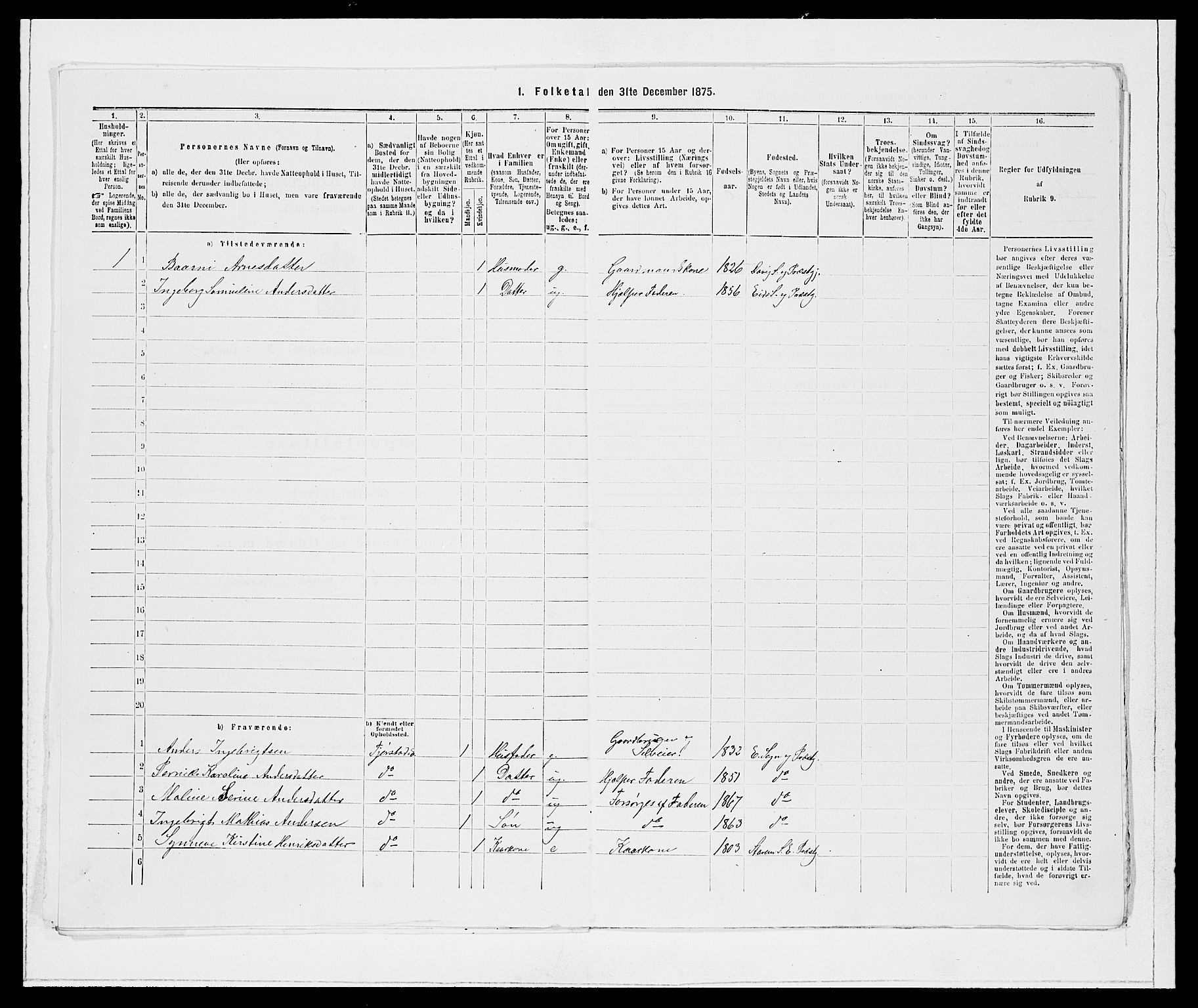 SAB, Folketelling 1875 for 1443P Eid prestegjeld, 1875, s. 237