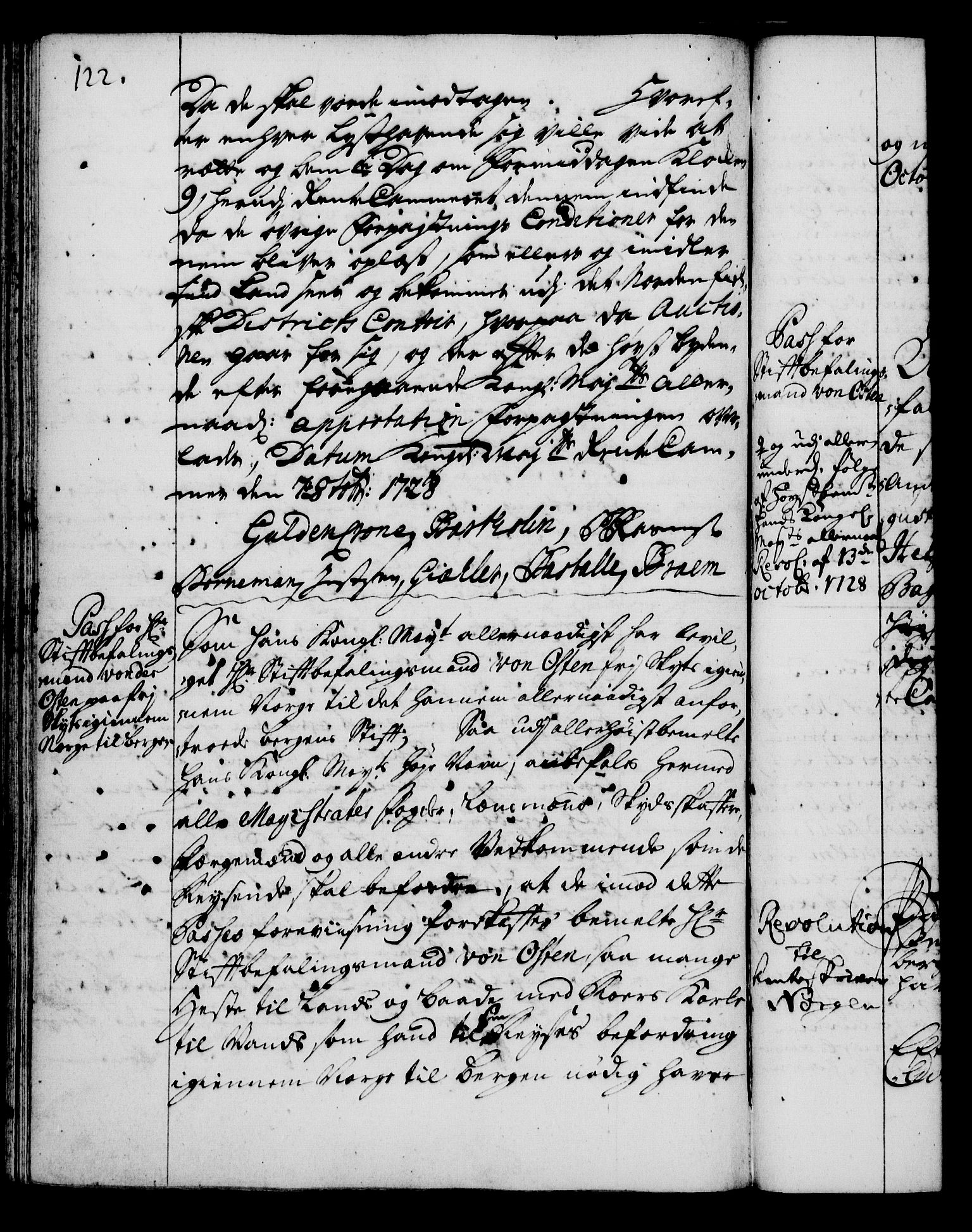 Rentekammeret, Kammerkanselliet, AV/RA-EA-3111/G/Gg/Gga/L0003: Norsk ekspedisjonsprotokoll med register (merket RK 53.3), 1727-1734, s. 122