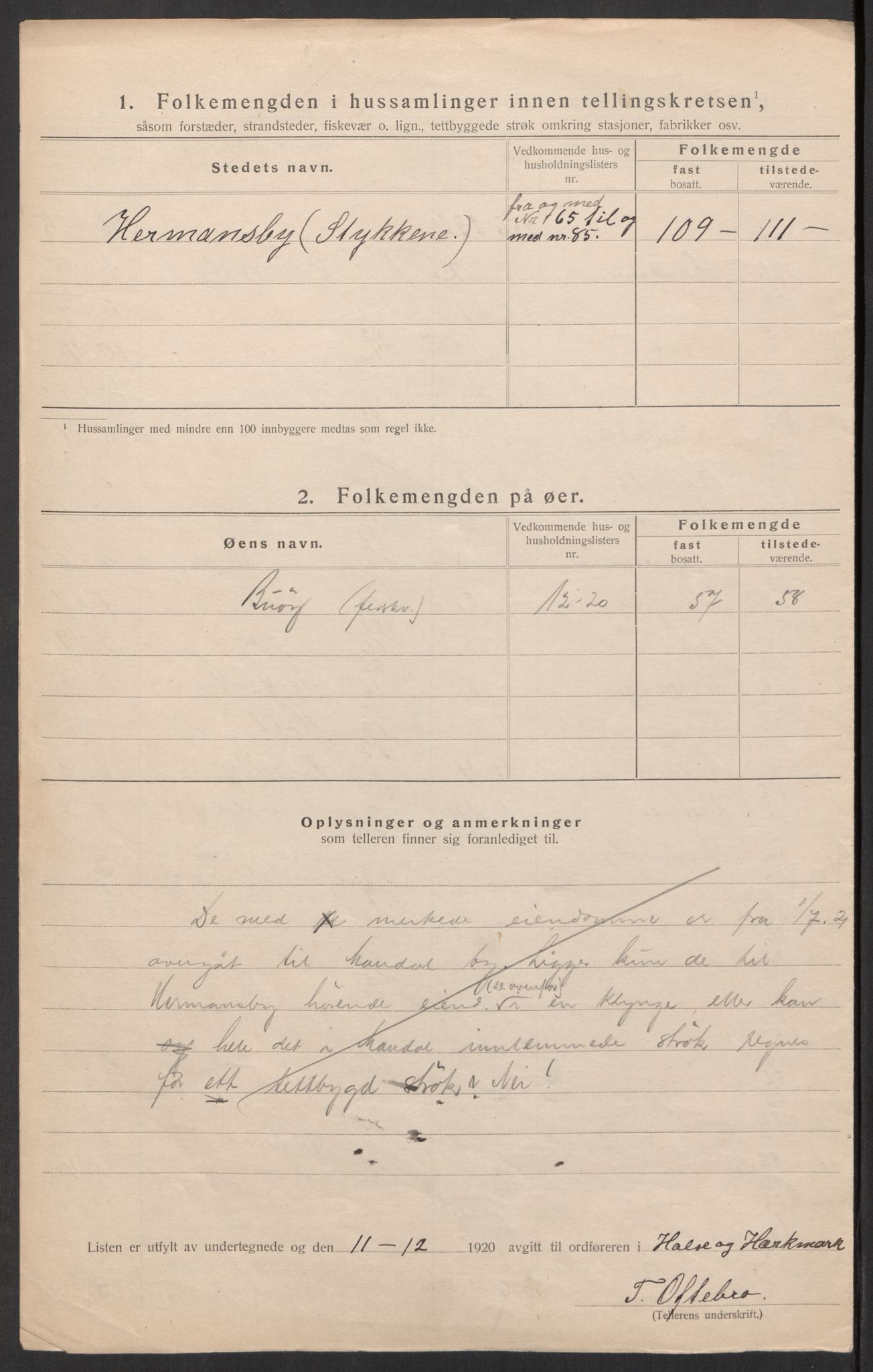 SAK, Folketelling 1920 for 1019 Halse og Harkmark herred, 1920, s. 36