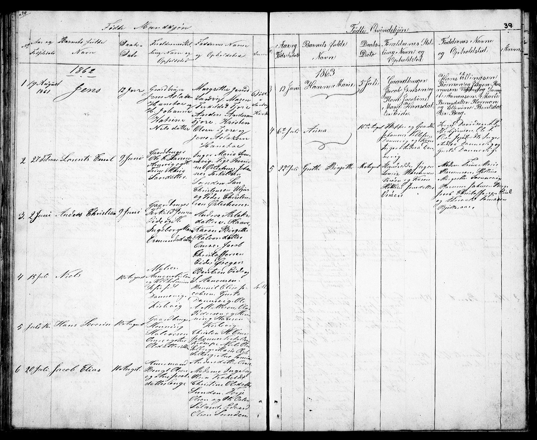 Hommedal sokneprestkontor, AV/SAK-1111-0023/F/Fb/Fba/L0002: Klokkerbok nr. B 2, 1841-1863, s. 39
