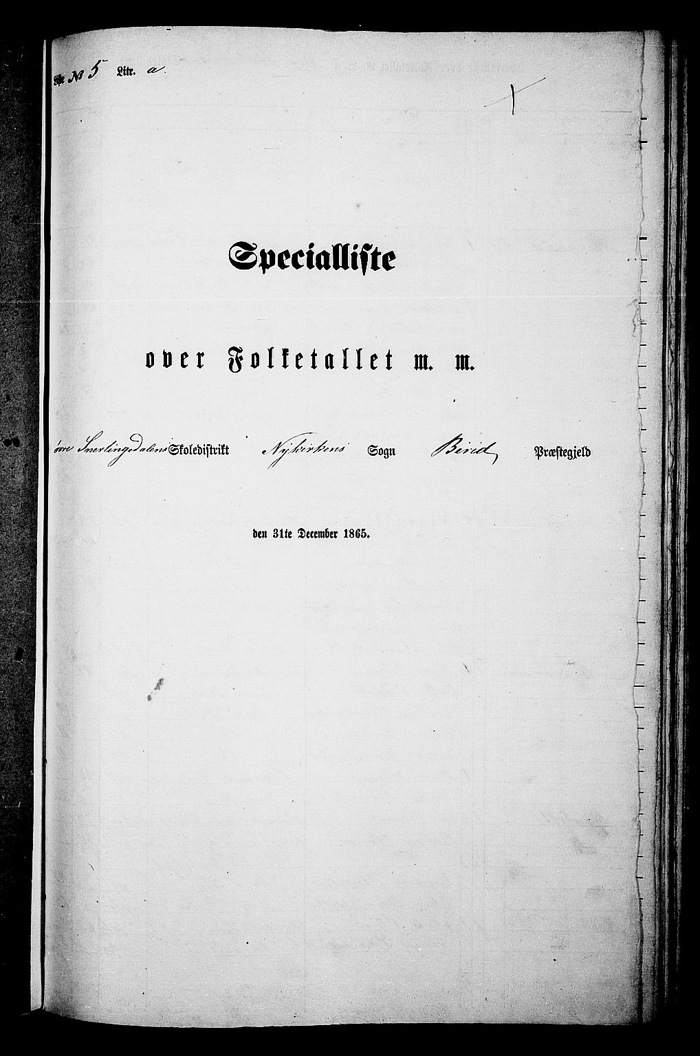 RA, Folketelling 1865 for 0525P Biri prestegjeld, 1865, s. 116