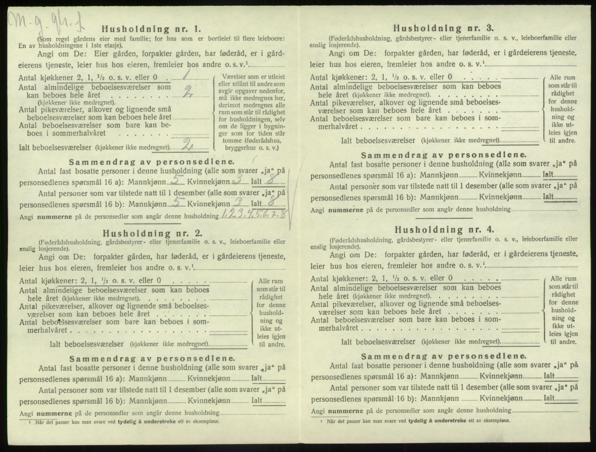 SAB, Folketelling 1920 for 1430 Gaular herred, 1920, s. 1058